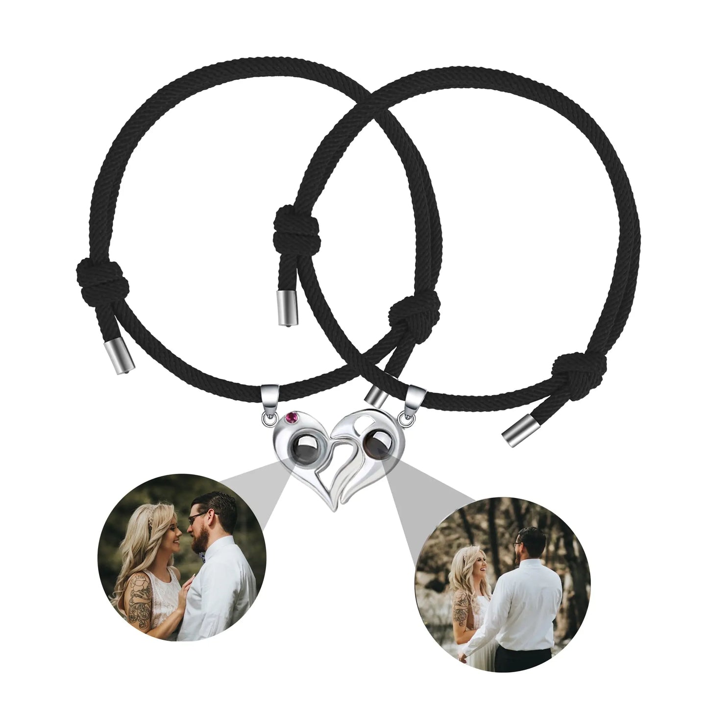 Customizable photo Projection Couple Bracelet Simple Projection Shake Bracelet - Blade & Thread
