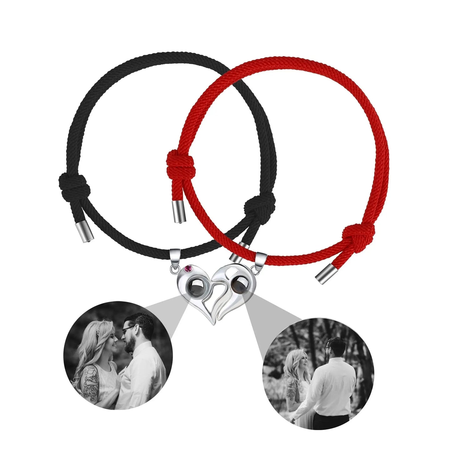 Customizable photo Projection Couple Bracelet Simple Projection Shake Bracelet - Blade & Thread
