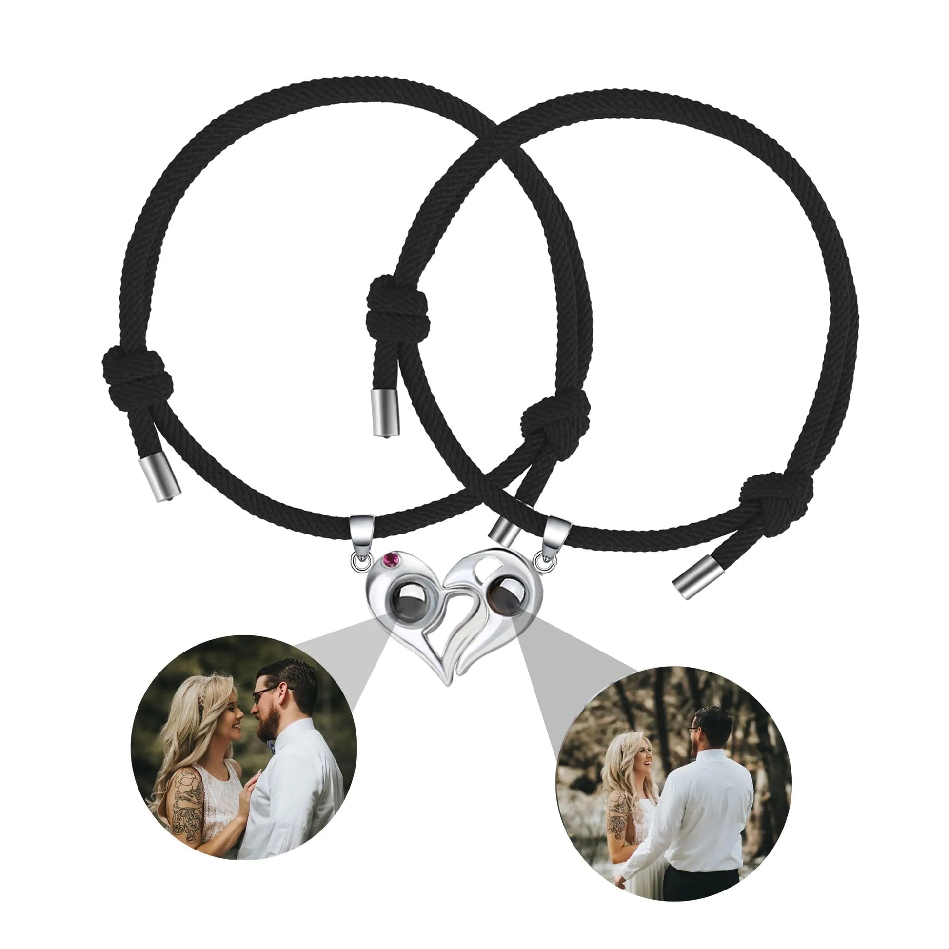 Customizable photo Projection Couple Bracelet Simple Projection Shake Bracelet - Blade & Thread