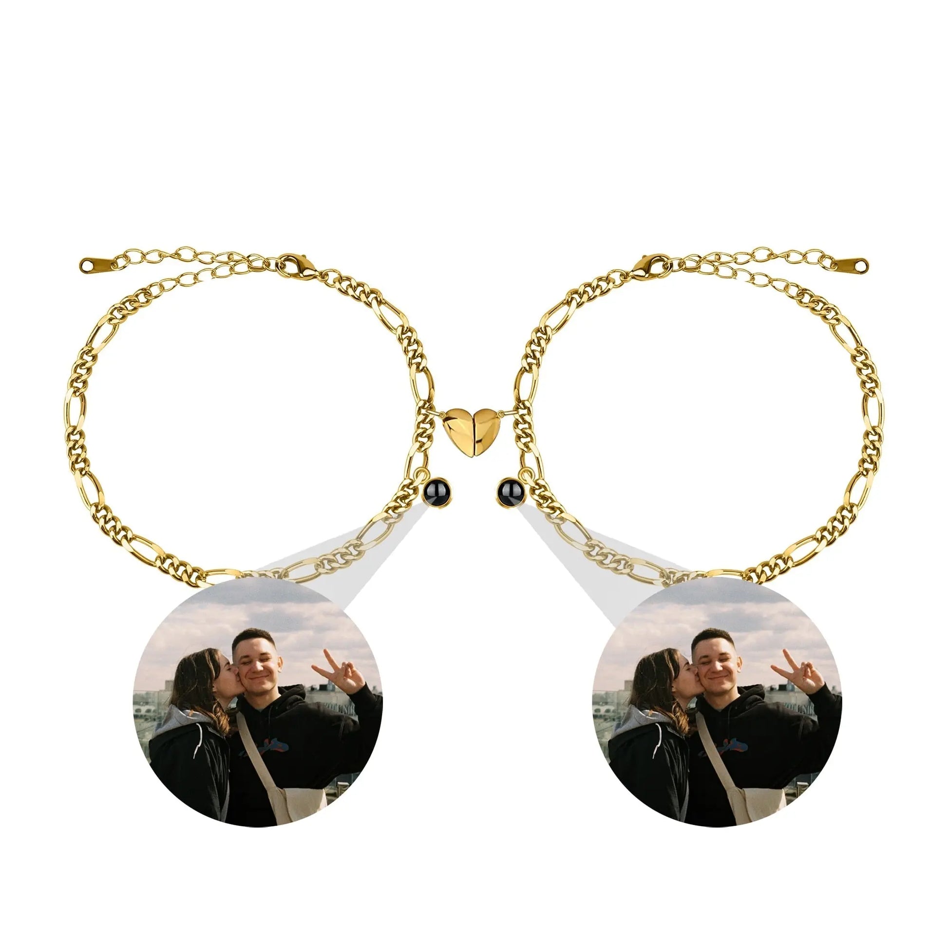 Customizable photo Projection Couple Bracelet Simple Projection Shake Bracelet - Blade & Thread
