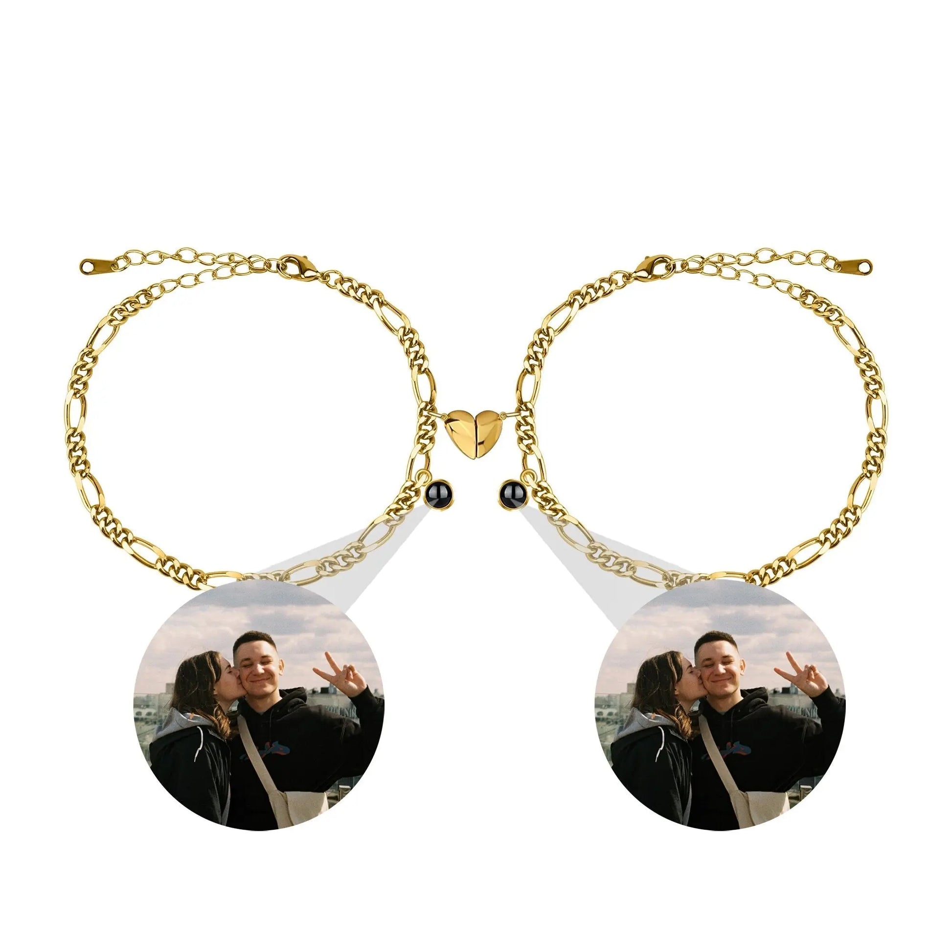 Customizable photo Projection Couple Bracelet Simple Projection Shake Bracelet - Blade & Thread