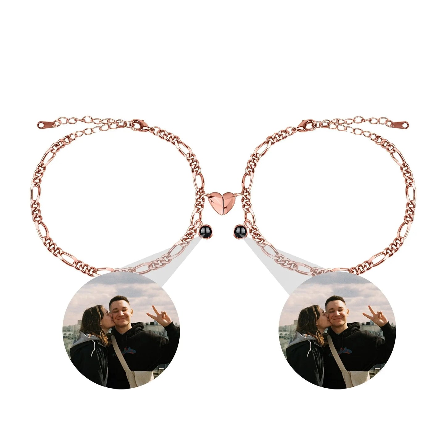 Customizable photo Projection Couple Bracelet Simple Projection Shake Bracelet - Blade & Thread