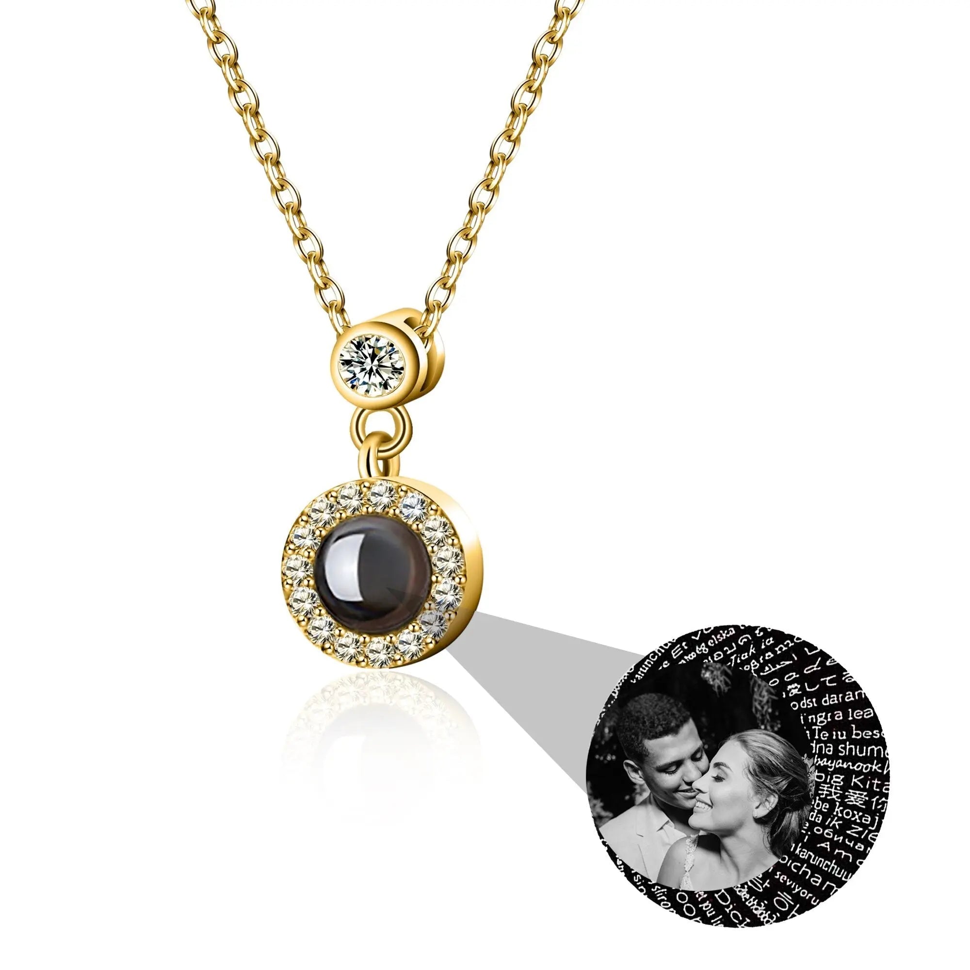 Customizable Photo Projection Necklace Couple Girlfriend Couple Jewelry nowadaysfashion
