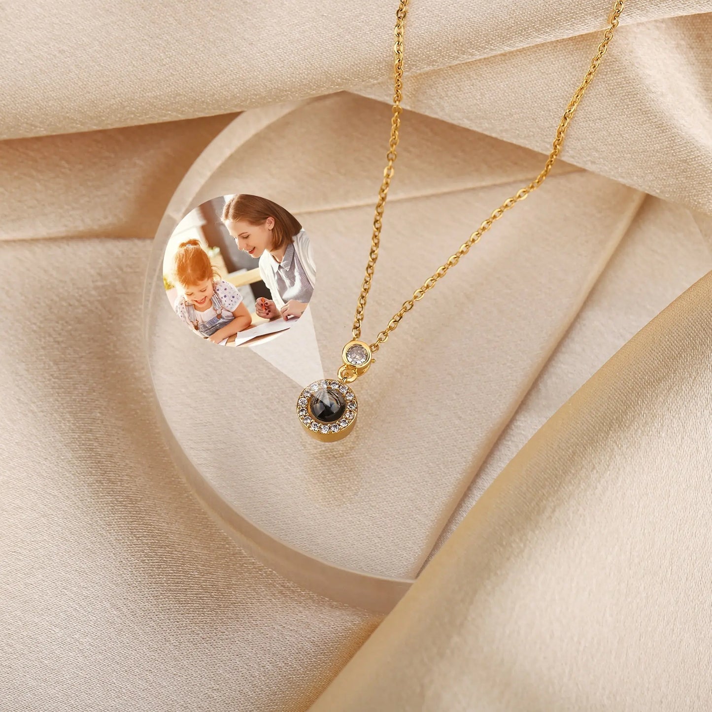 Customizable Photo Projection Necklace Couple Girlfriend Couple Jewelry - Blade & Thread
