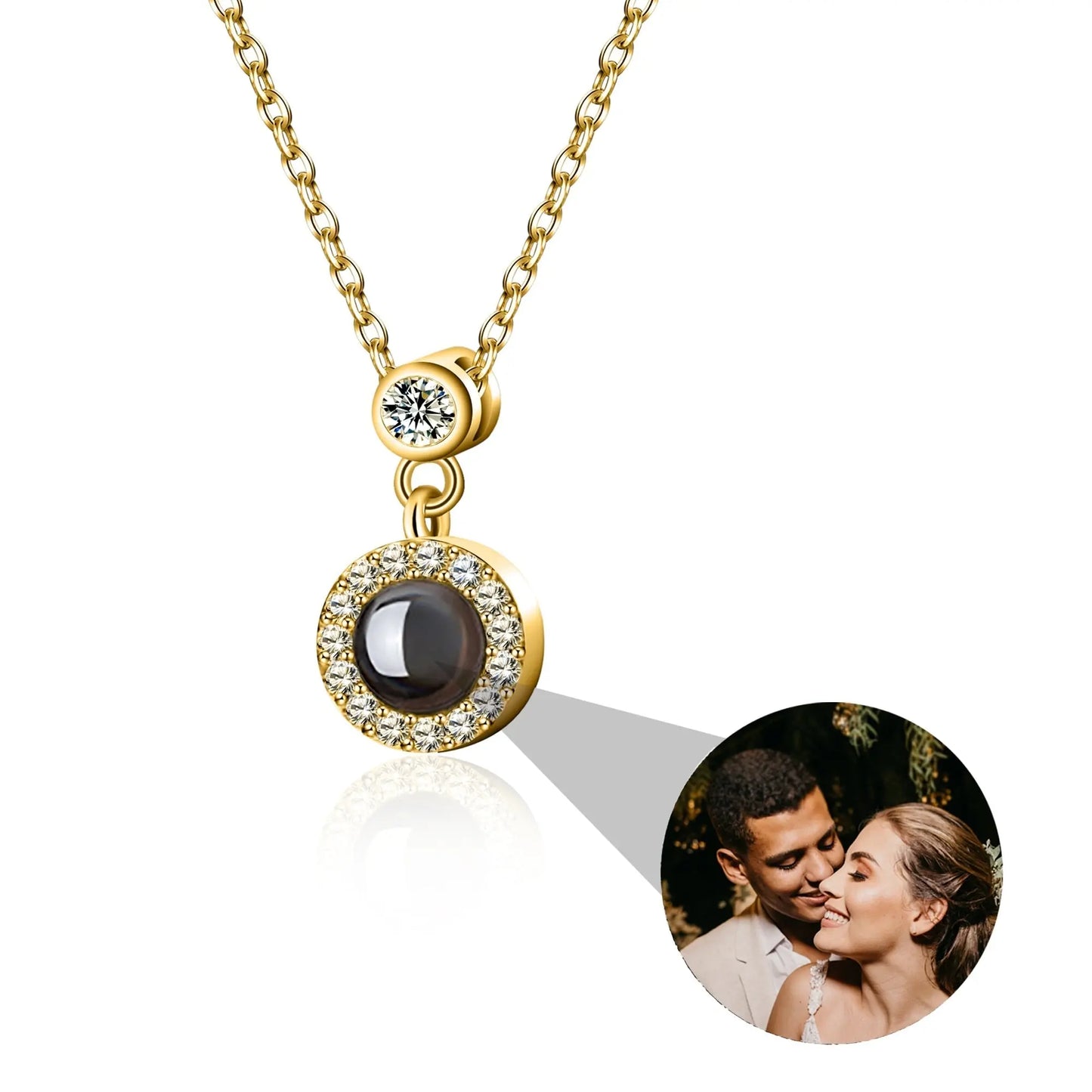 Customizable Photo Projection Necklace Couple Girlfriend Couple Jewelry - Blade & Thread