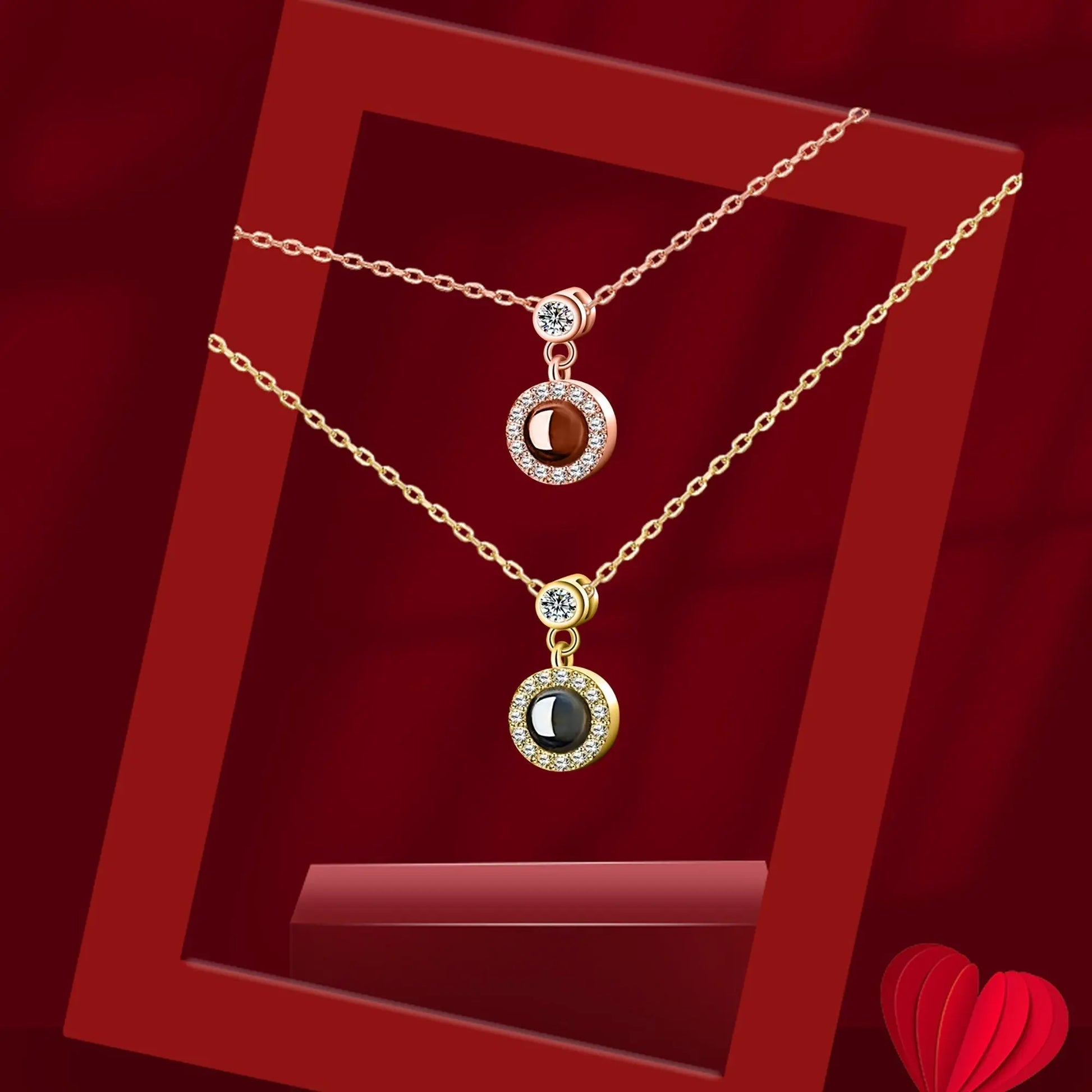 Customizable Photo Projection Necklace Couple Girlfriend Couple Jewelry - Blade & Thread