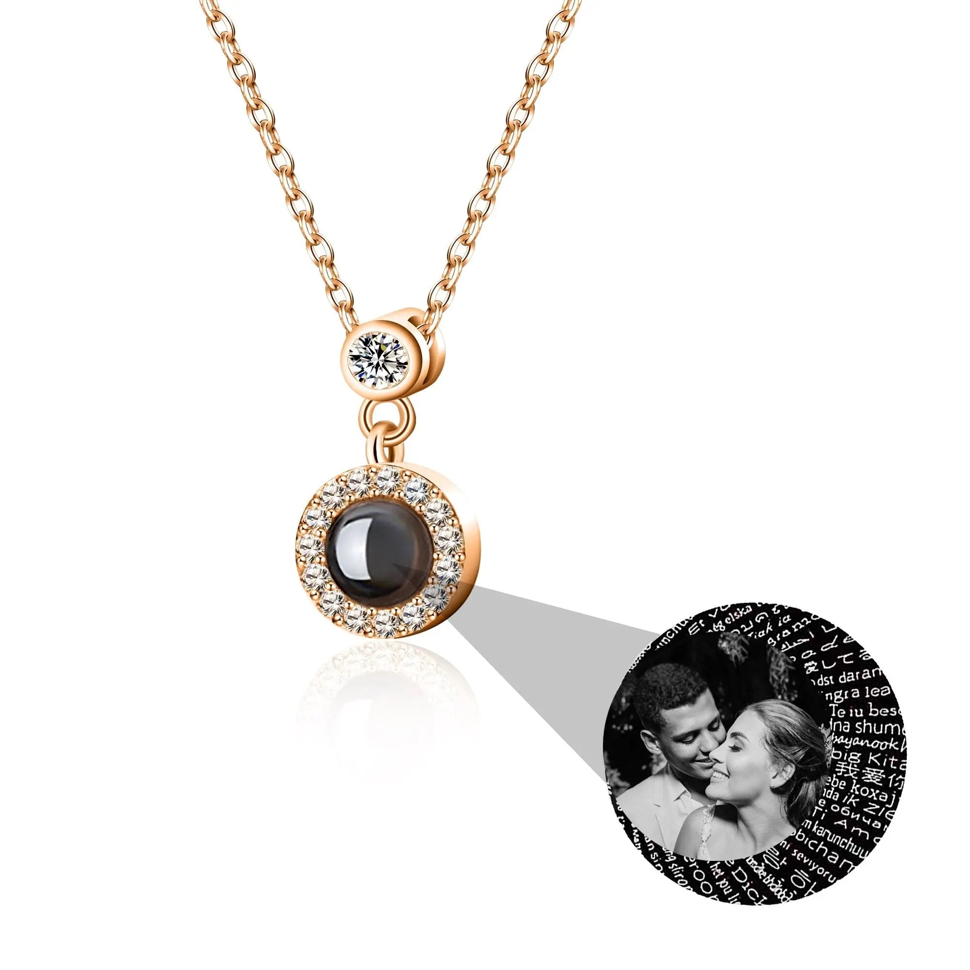 Customizable Photo Projection Necklace Couple Girlfriend Couple Jewelry nowadaysfashion
