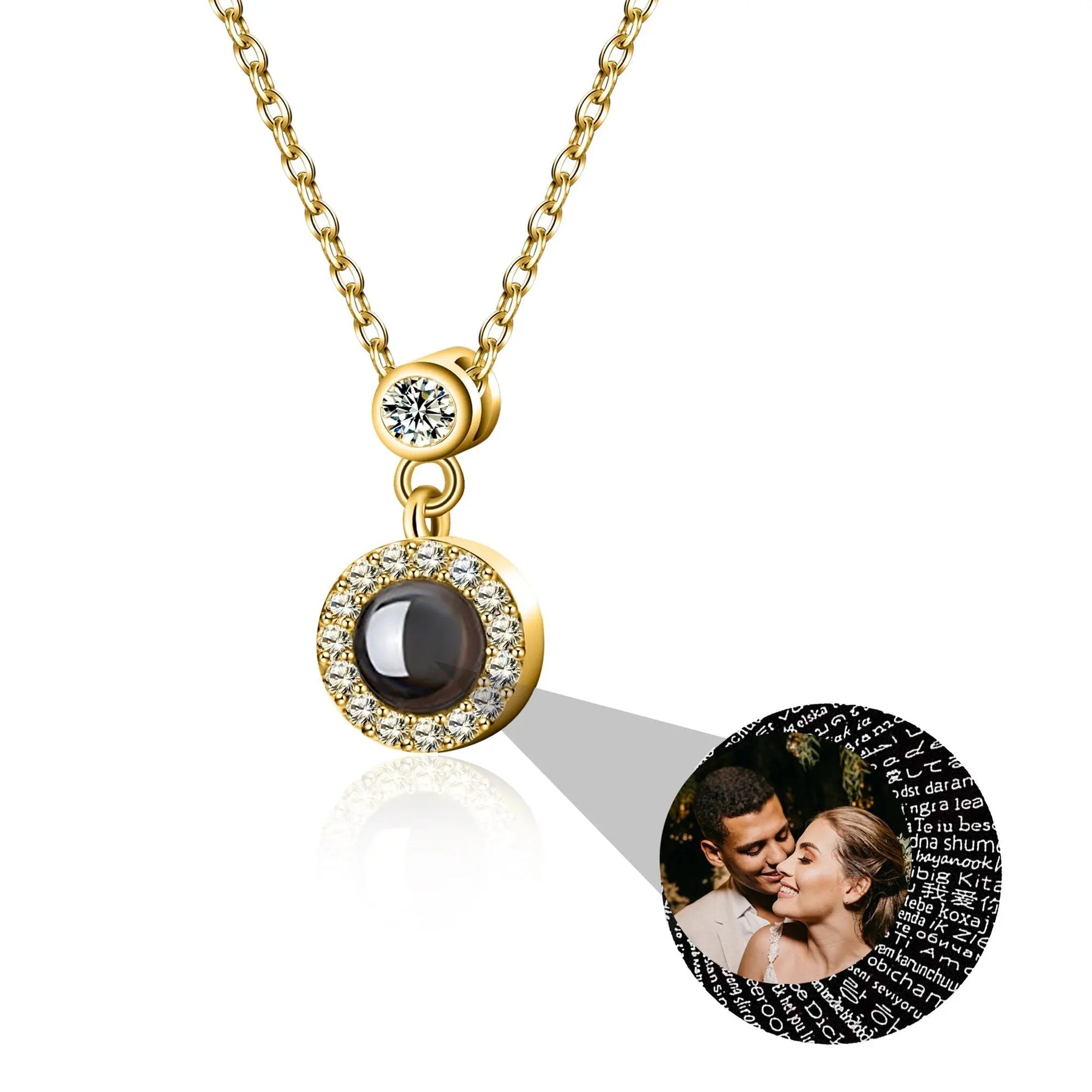 Customizable Photo Projection Necklace Couple Girlfriend Couple Jewelry - Blade & Thread