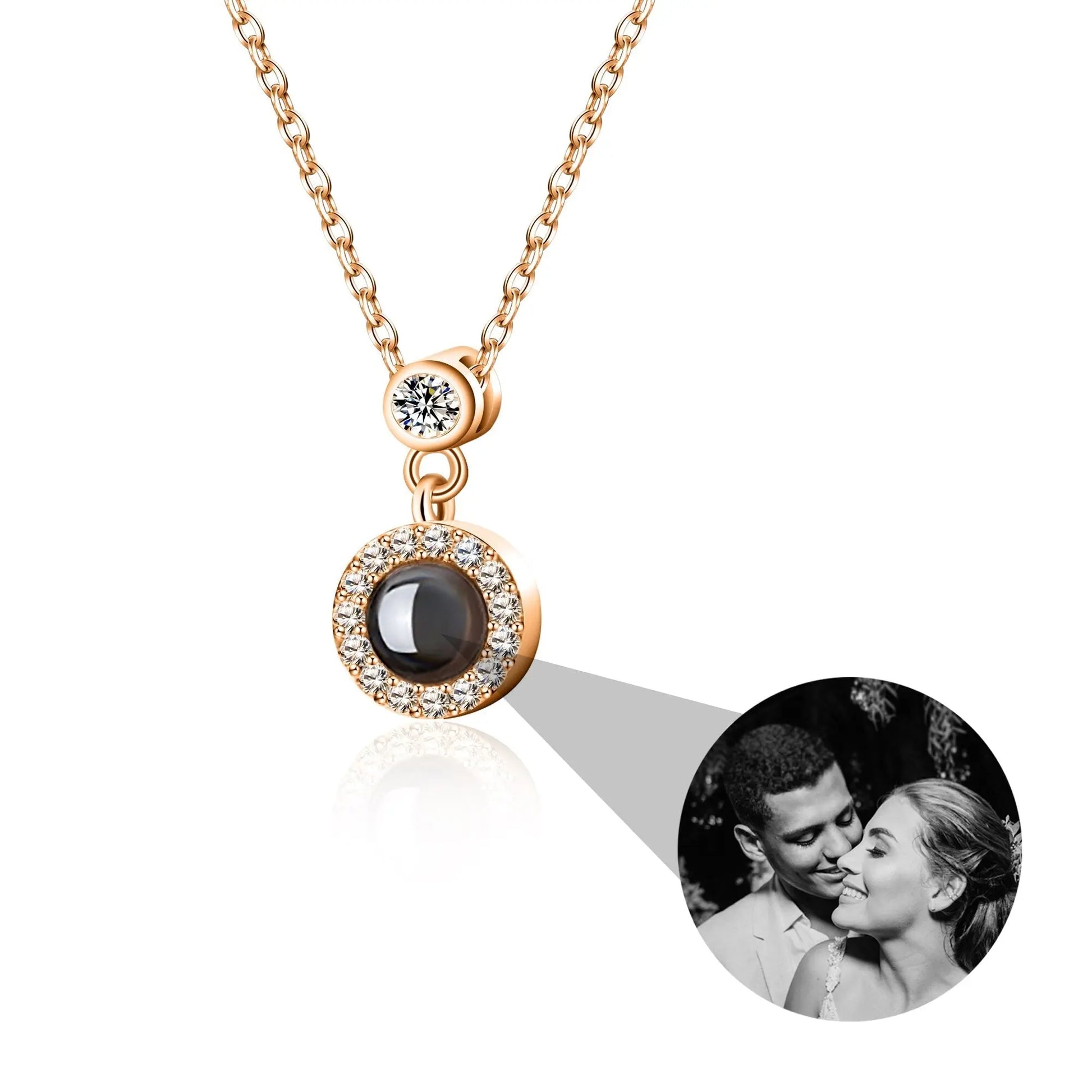 Customizable Photo Projection Necklace Couple Girlfriend Couple Jewelry - Blade & Thread