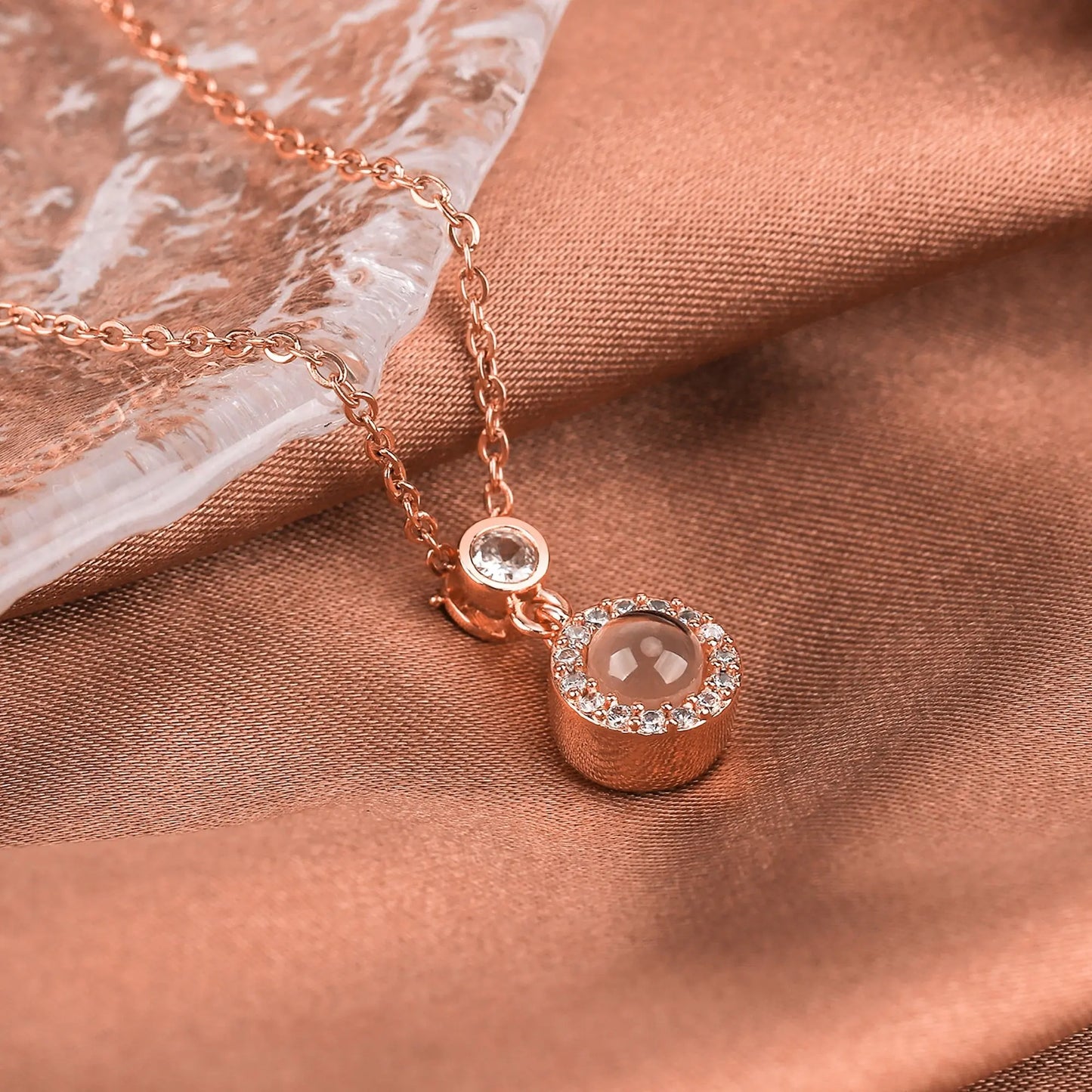 Customizable Photo Projection Necklace Couple Girlfriend Couple Jewelry - Blade & Thread