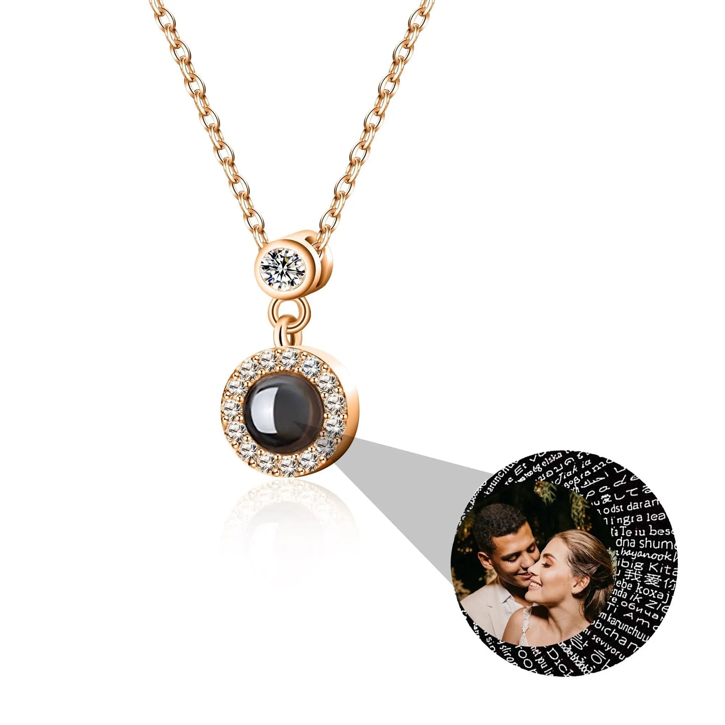 Customizable Photo Projection Necklace Couple Girlfriend Couple Jewelry - Blade & Thread