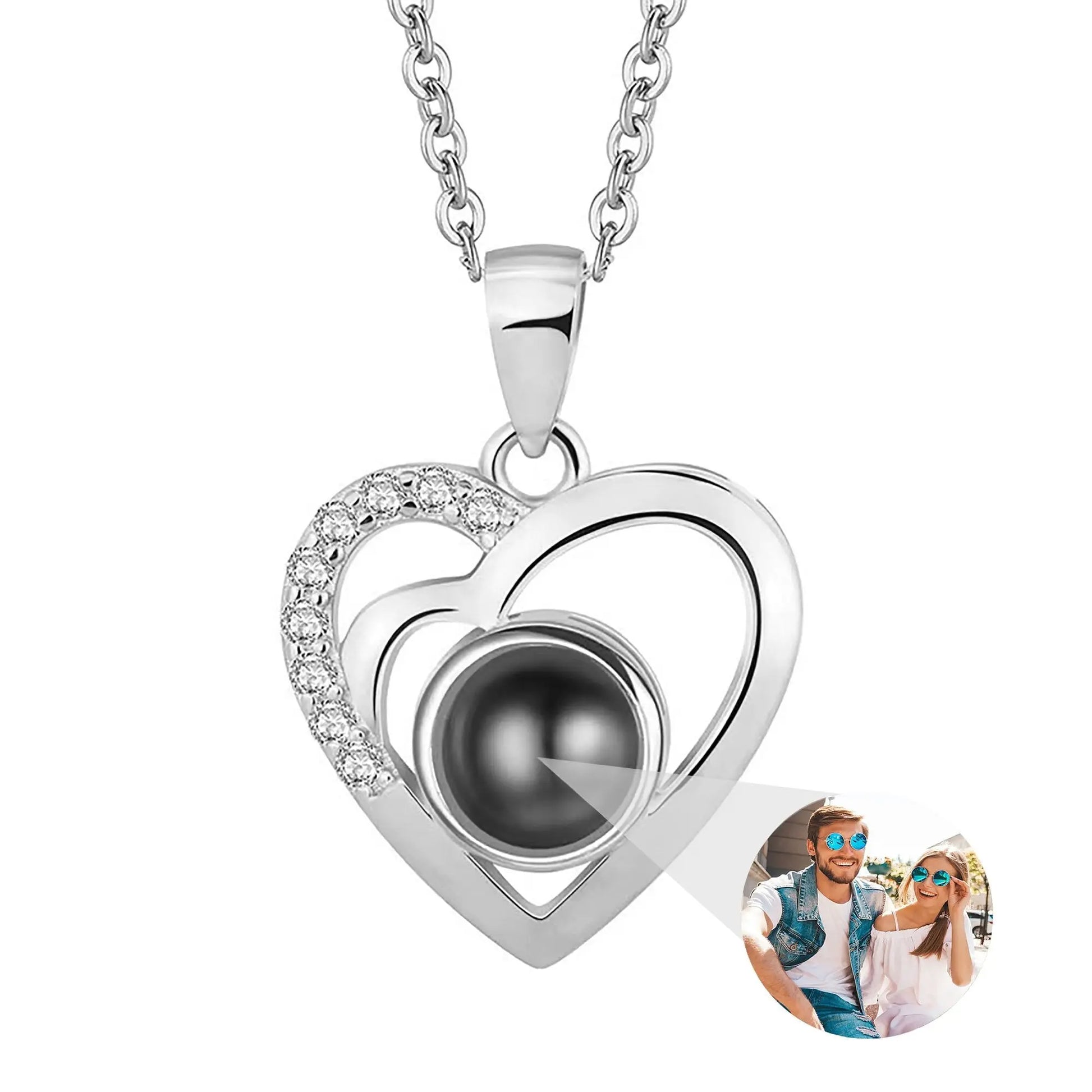Customizable photo Projection Necklace Pendant Jewelry For Lover Girlfriend - Blade & Thread