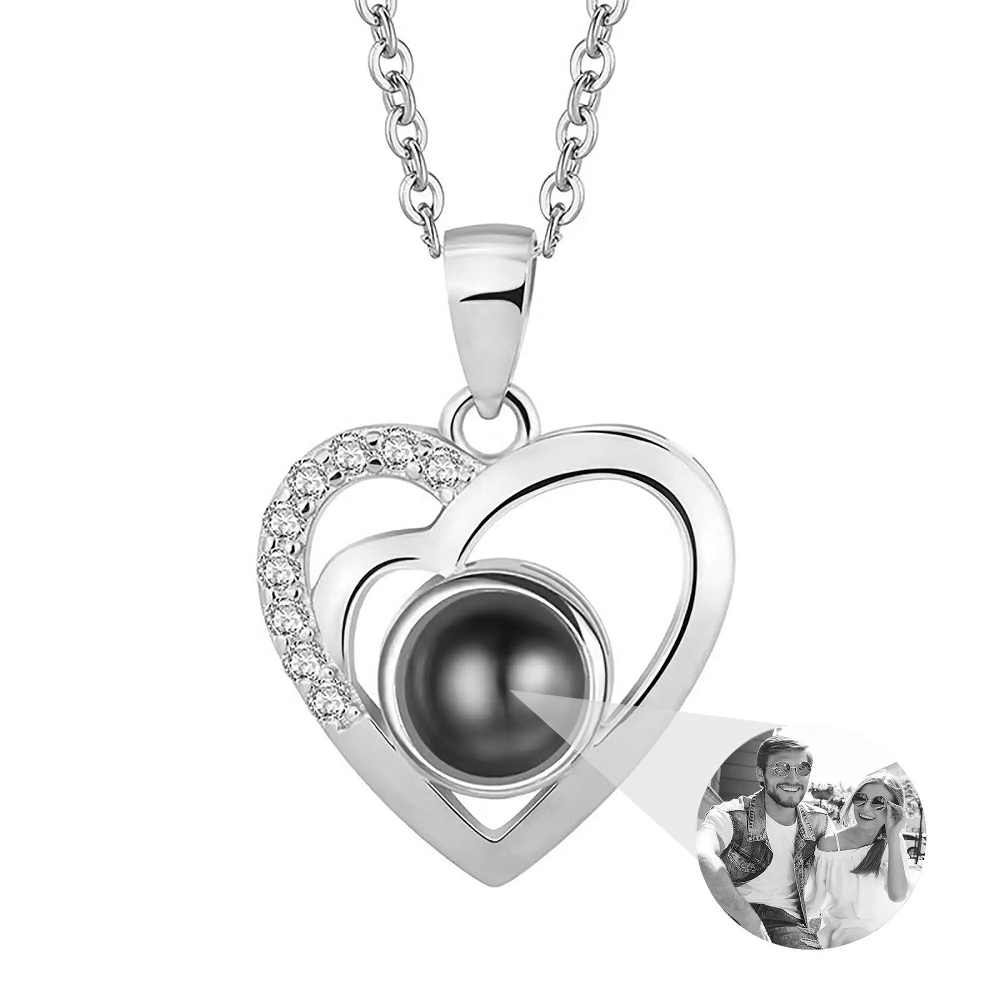 Customizable photo Projection Necklace Pendant Jewelry For Lover Girlfriend - Blade & Thread