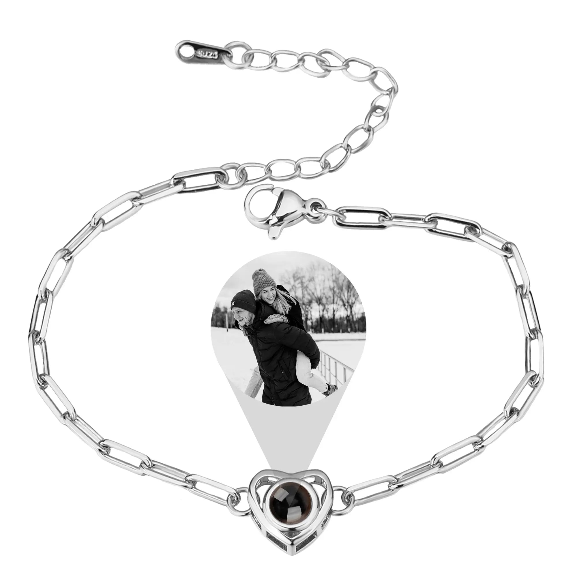 Customizable photo Projection Photo Bracelet-Heart Pendant Memorial Bracelet nowadaysfashion