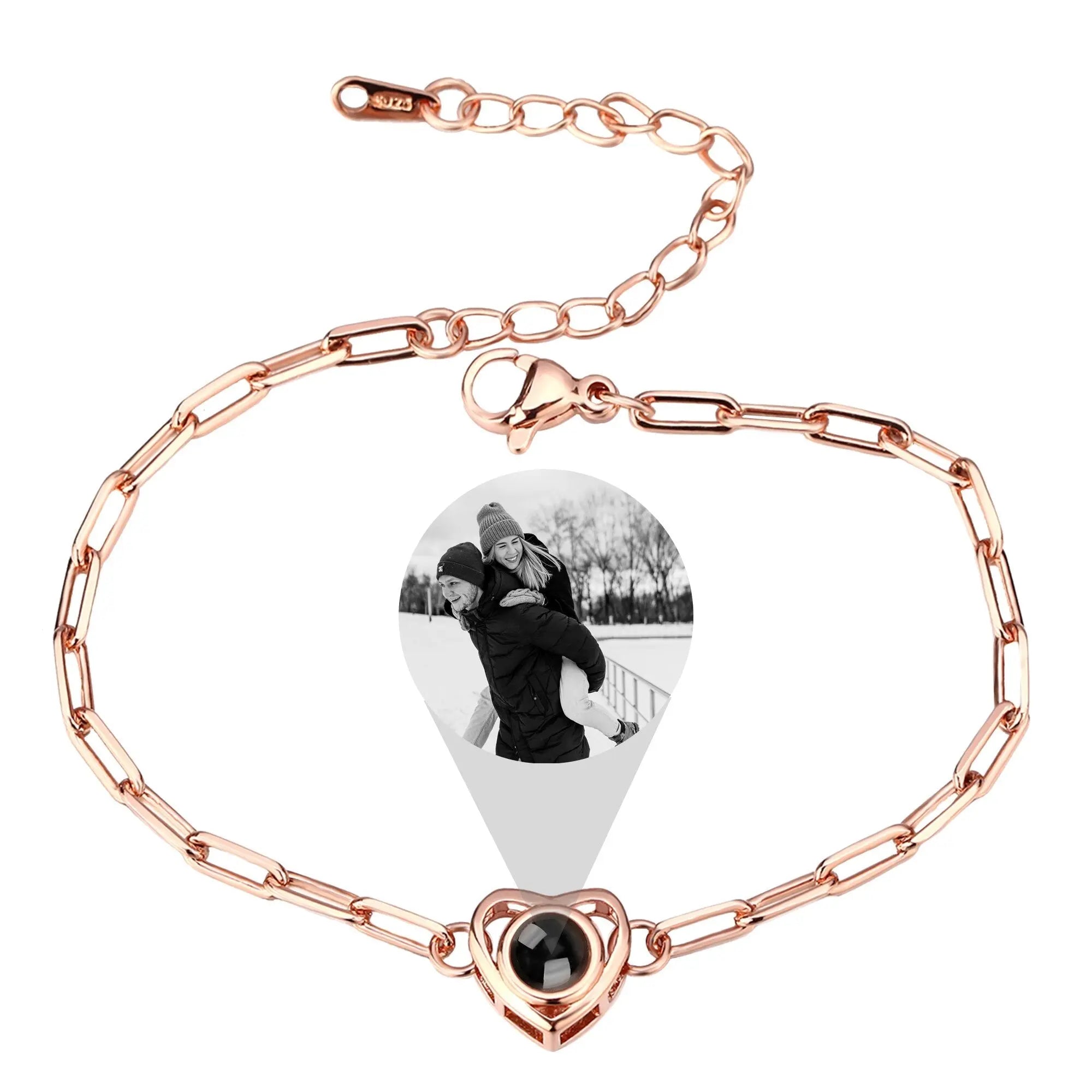 Customizable photo Projection Photo Bracelet-Heart Pendant Memorial Bracelet nowadaysfashion