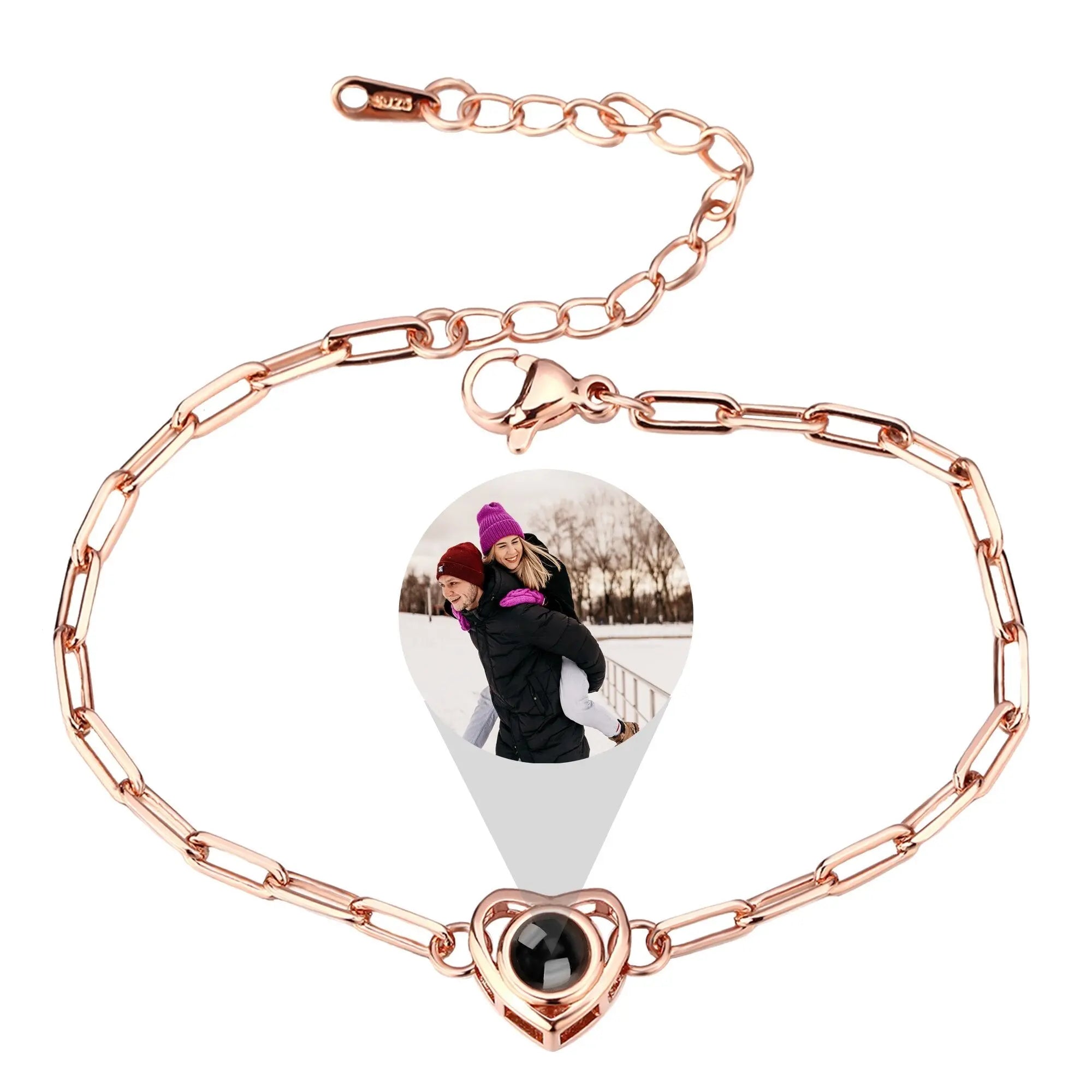 Customizable photo Projection Photo Bracelet-Heart Pendant Memorial Bracelet nowadaysfashion