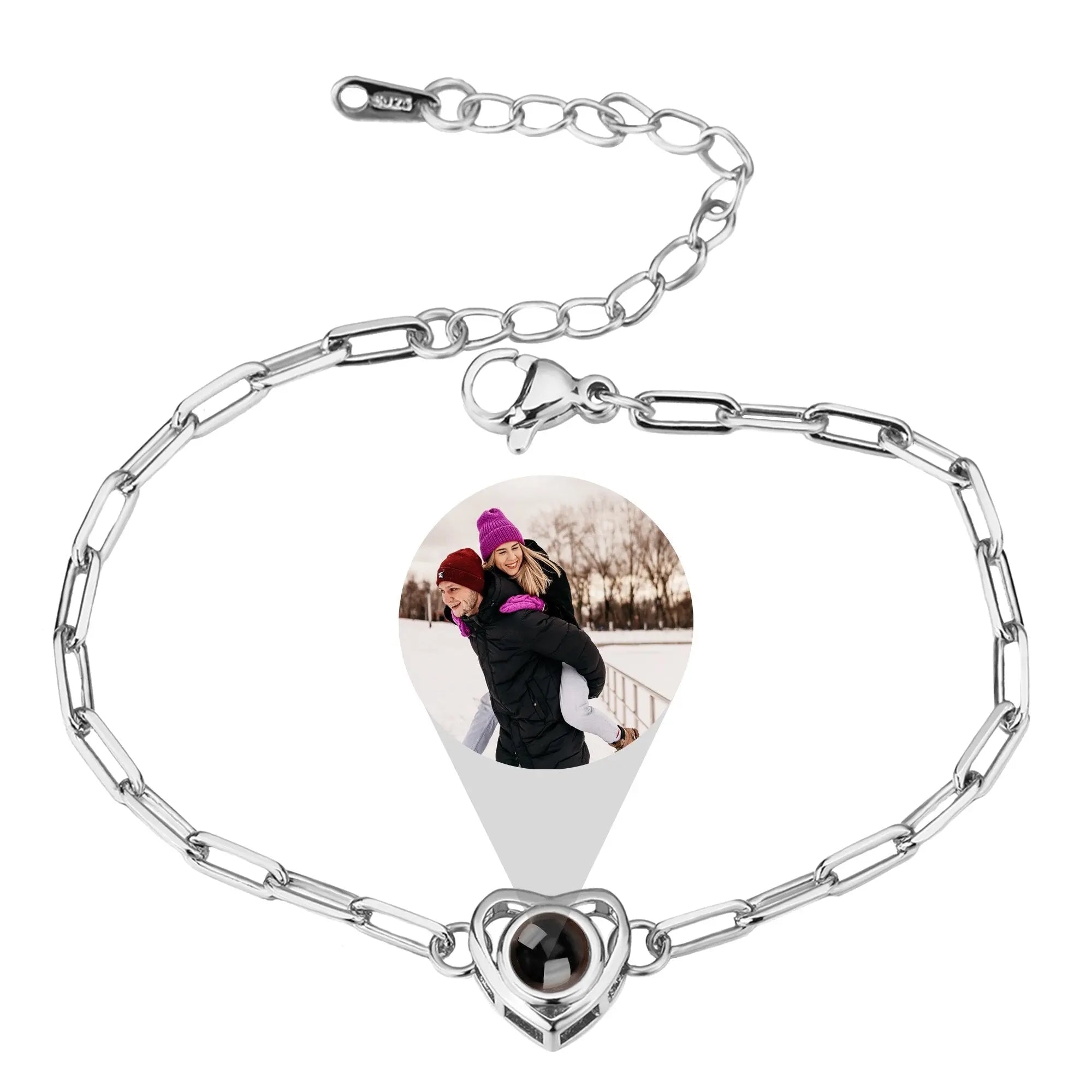 Customizable photo Projection Photo Bracelet-Heart Pendant Memorial Bracelet nowadaysfashion