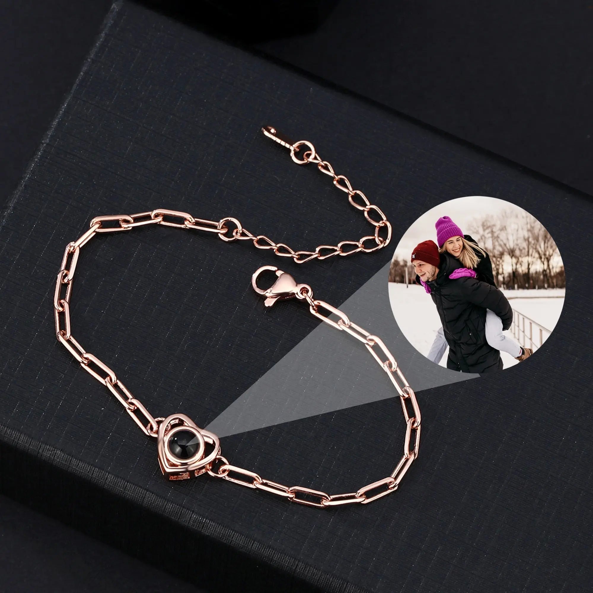 Customizable photo Projection Photo Bracelet-Heart Pendant Memorial Bracelet nowadaysfashion