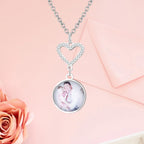 Customizable Photo Romantic Simple Small Heart-shaped Necklaces Exquisite  Silver Color Clavicle Chain Women's Wedding Jewelry nowadaysfashion