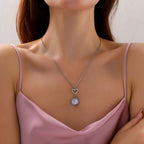 Customizable Photo Romantic Simple Small Heart-shaped Necklaces Exquisite  Silver Color Clavicle Chain Women's Wedding Jewelry nowadaysfashion
