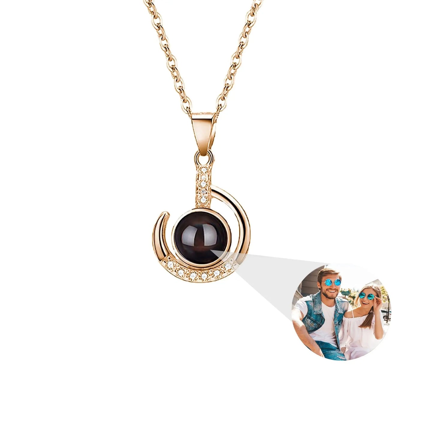 Customizable photo Silver 925 Necklace 100 Languages I Love You Projection Pendant - Blade & Thread