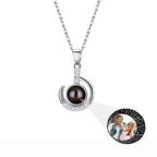 Customizable photo Silver 925 Necklace 100 Languages I Love You Projection Pendant nowadaysfashion
