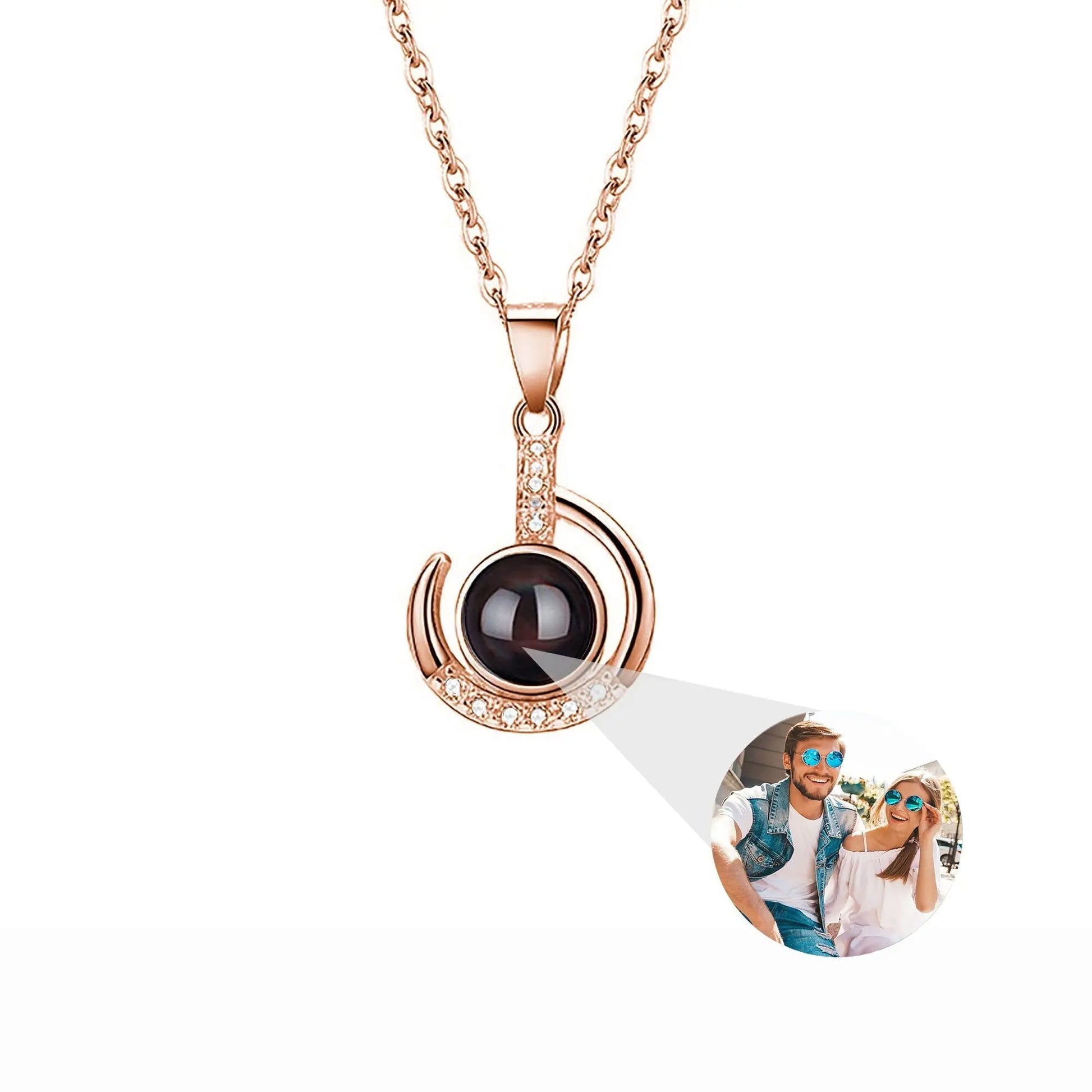 Customizable photo Silver 925 Necklace 100 Languages I Love You Projection Pendant - Blade & Thread