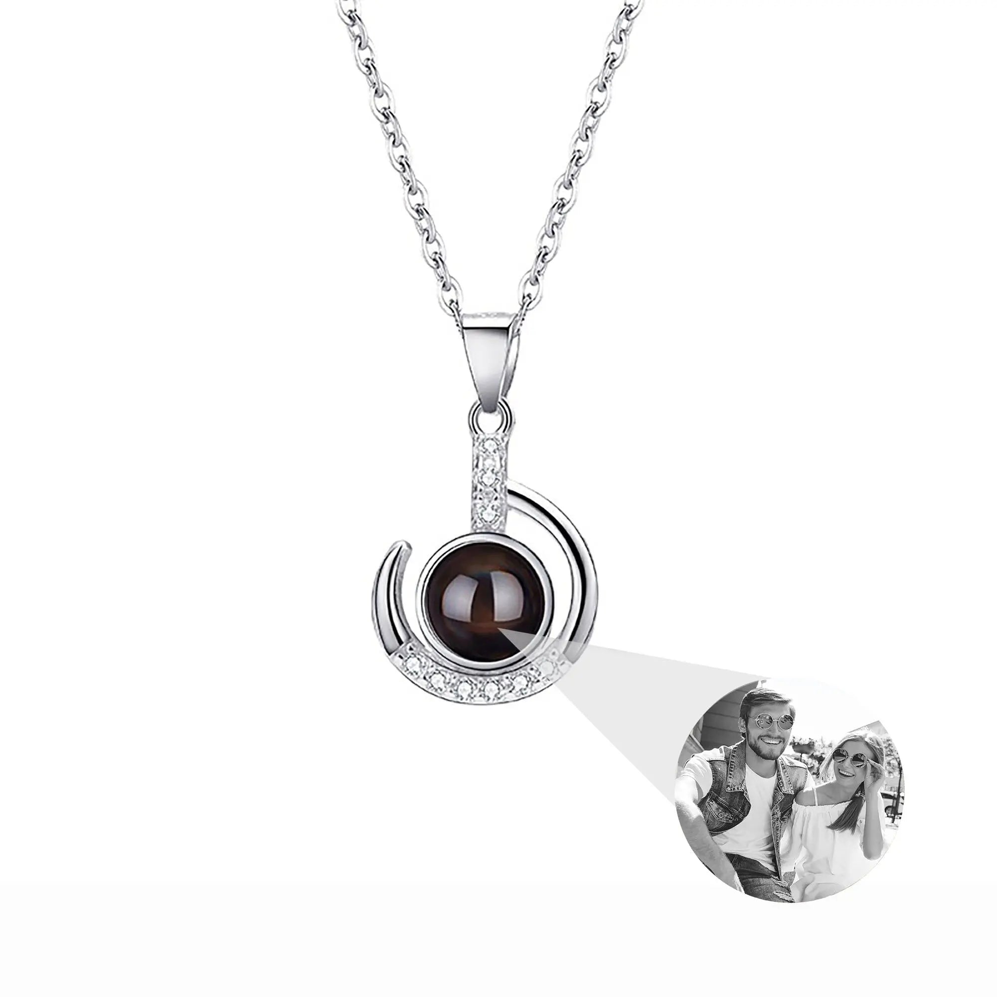 Customizable photo Silver 925 Necklace 100 Languages I Love You Projection Pendant nowadaysfashion
