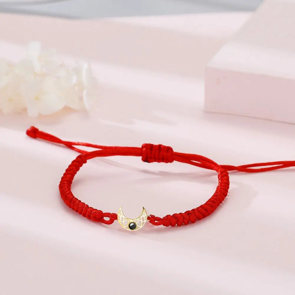 Customizable Photo Sun Moon Bracelet Stainless Steel Couple Bracelet - Blade & Thread
