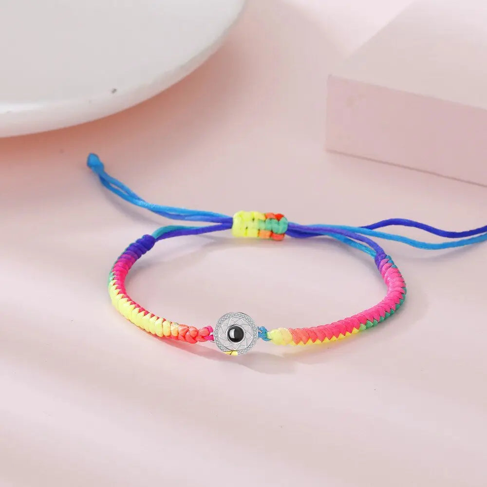 Customizable Photo Sun Moon Bracelet Stainless Steel Couple Bracelet - Blade & Thread