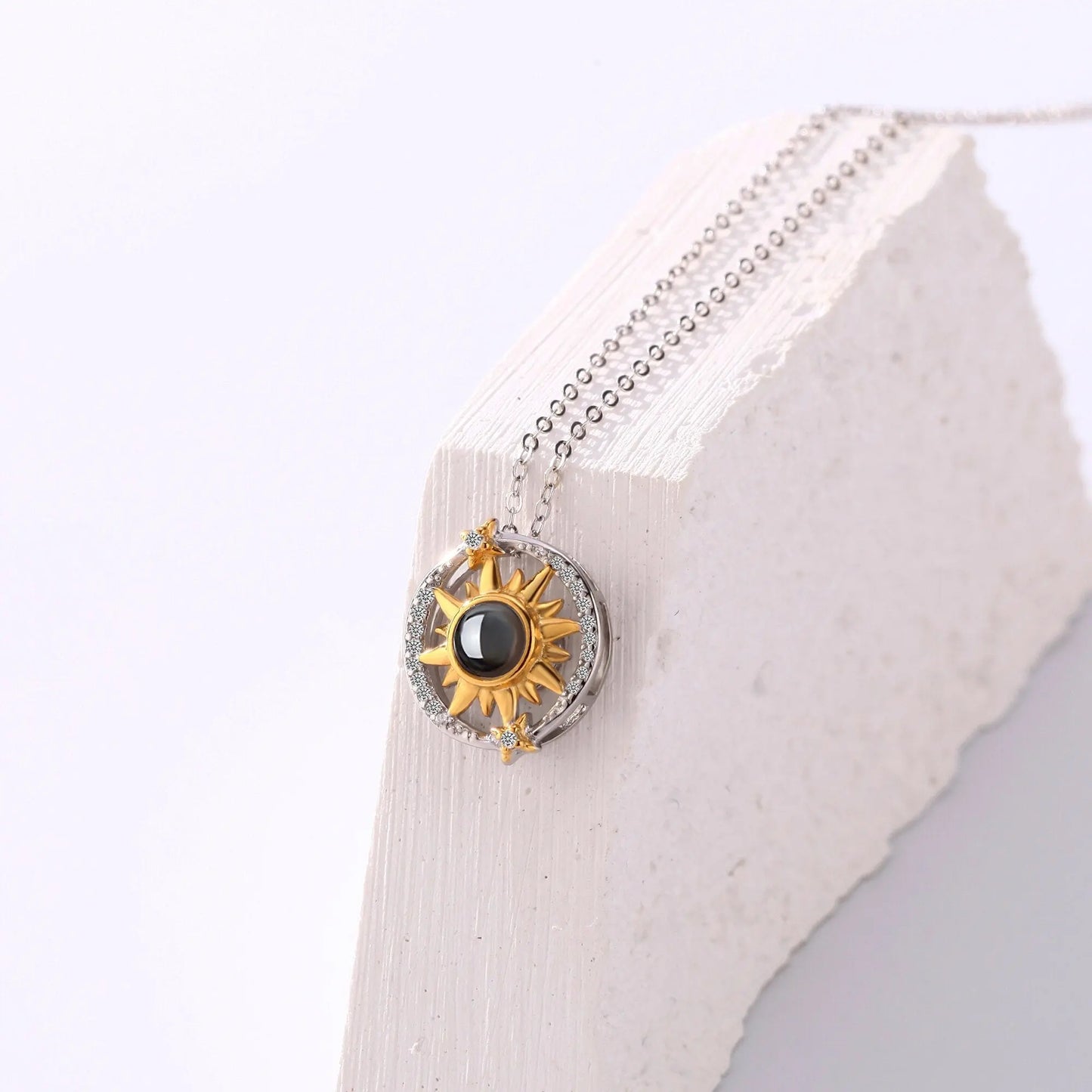 Customizable photo sunflower Projection Necklace Pendant Jewelry - Blade & Thread