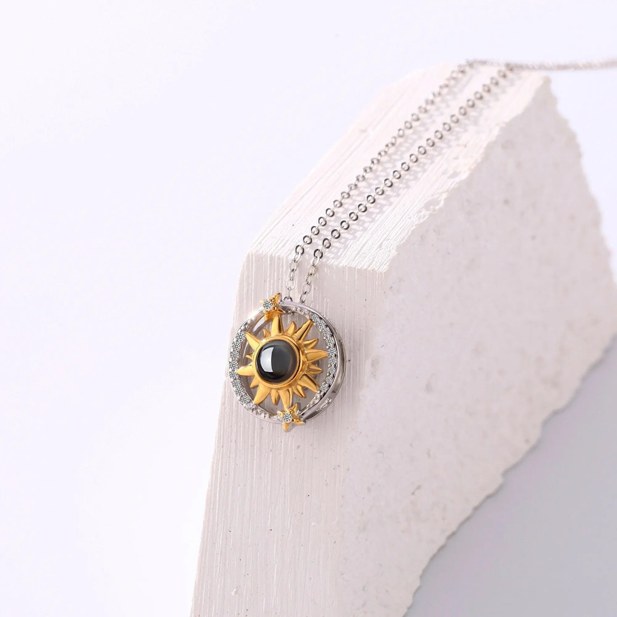 Customizable photo sunflower Projection Necklace Pendant Jewelry nowadaysfashion