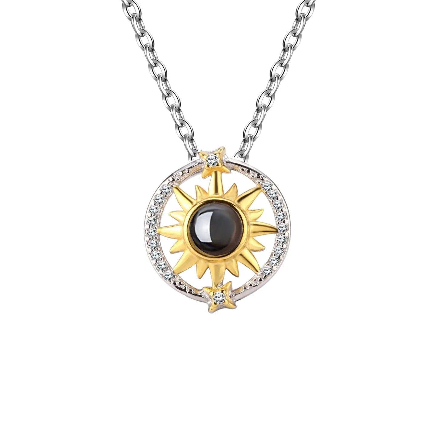 Customizable photo sunflower Projection Necklace Pendant Jewelry - Blade & Thread