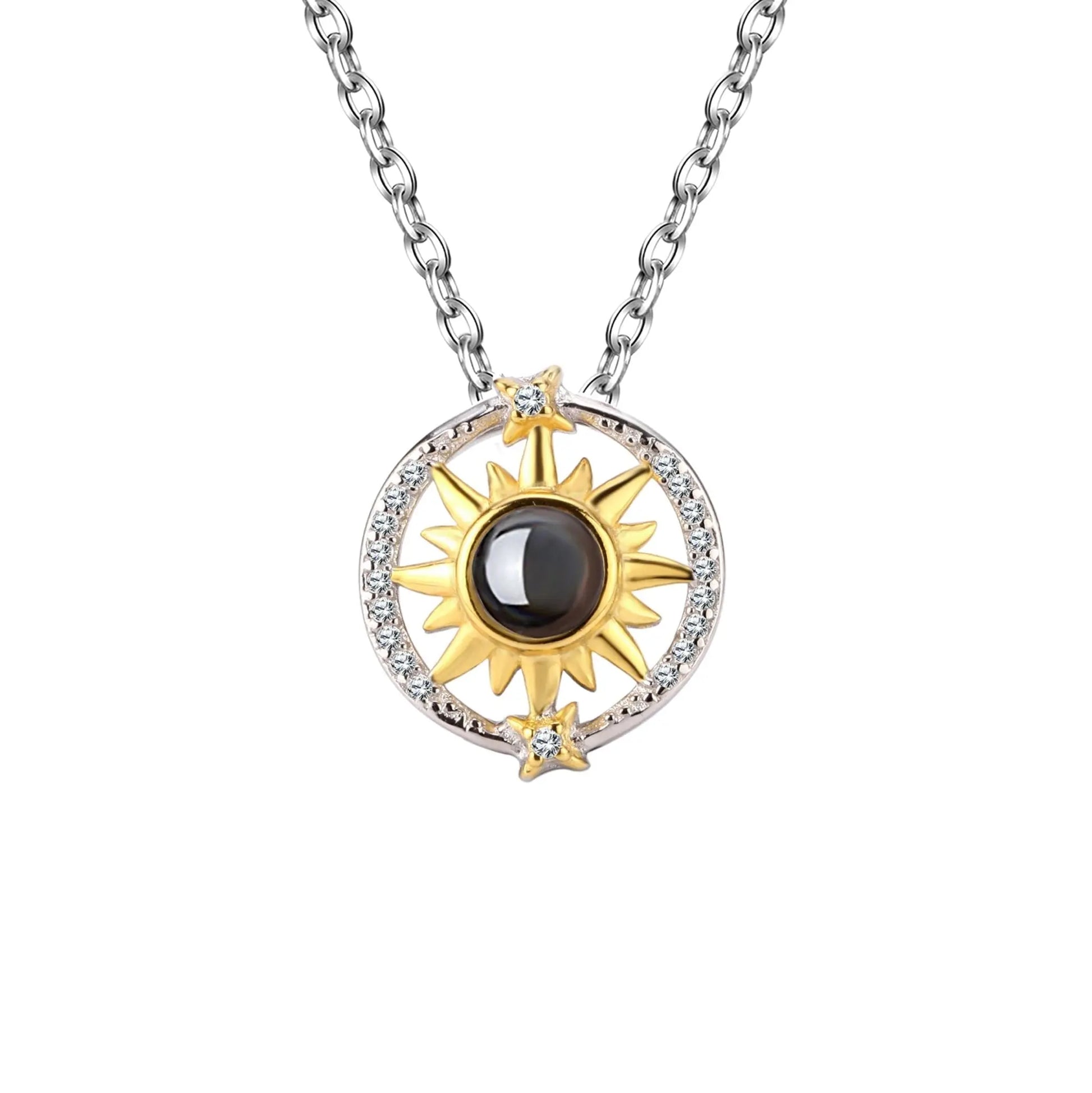 Customizable photo sunflower Projection Necklace Pendant Jewelry - Blade & Thread