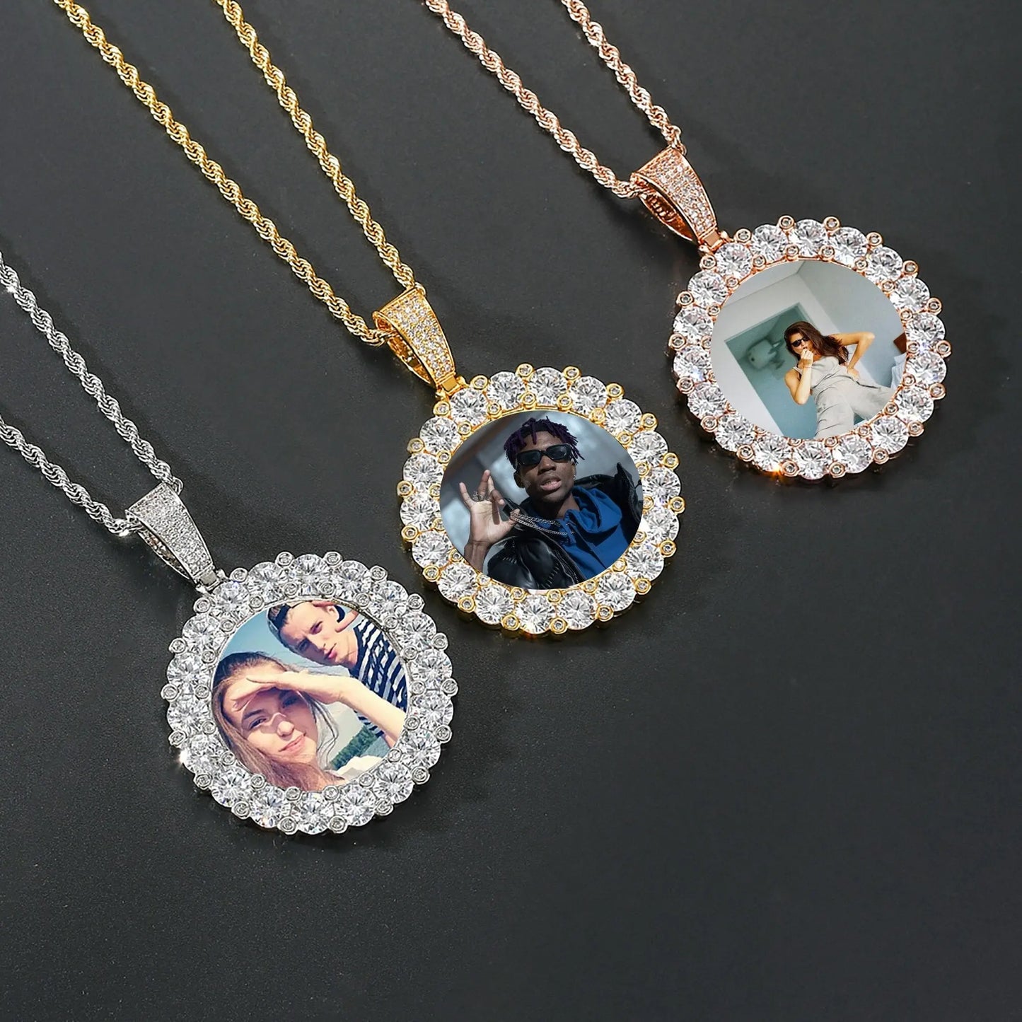Customizable photoMen's Fashion Inlaid Exquisite Micro-dense Zircon Hip Hop Rock Party - Blade & Thread