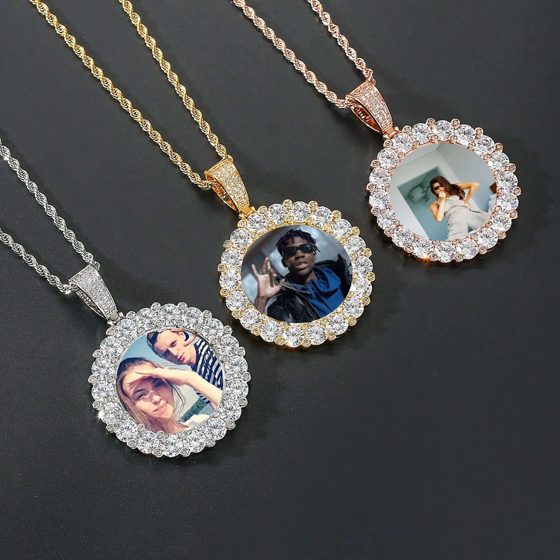 Customizable photoMen's Fashion Inlaid Exquisite Micro-dense Zircon Hip Hop Rock Party - Blade & Thread