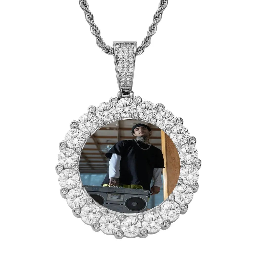 Customizable photoMen's Fashion Inlaid Exquisite Micro-dense Zircon Hip Hop Rock Party - Blade & Thread