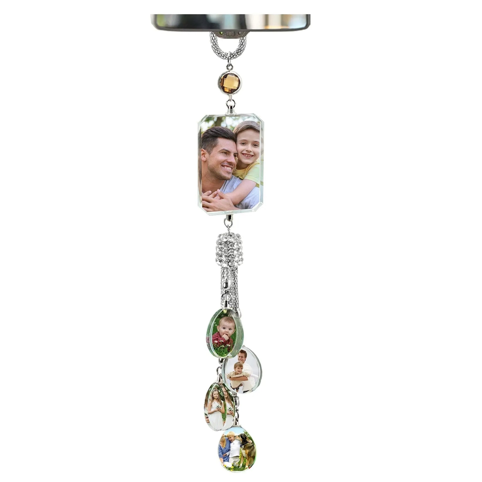 Customizable photos Car Rearview Mirror Hanging Ornament Artificial Crystal Styling - Blade & Thread