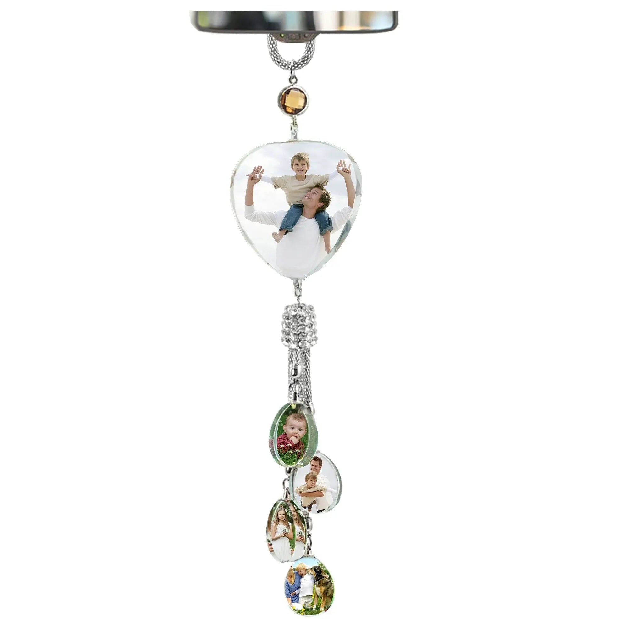 Customizable photos Car Rearview Mirror Hanging Ornament Artificial Crystal Styling nowadaysfashion