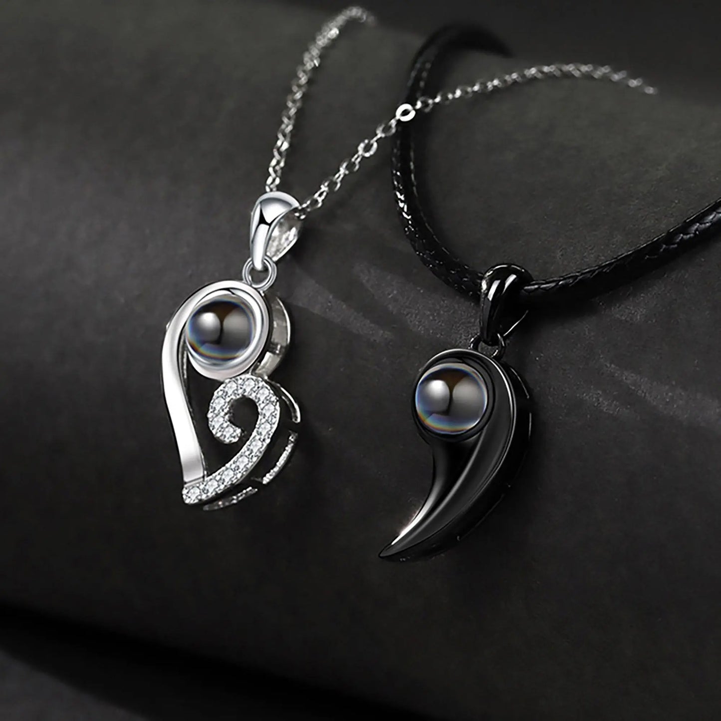 Customizable photoSet of Fashion Magnetic Heart Couple Necklace For Women Men - Blade & Thread