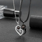 Customizable photoSet of Fashion Magnetic Heart Couple Necklace For Women Men nowadaysfashion