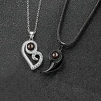 Customizable photoSet of Fashion Magnetic Heart Couple Necklace For Women Men nowadaysfashion