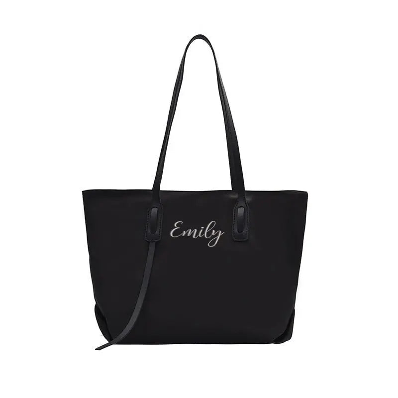 Customizable Tote Oxford Bag Embroidered Name One-Shoulder Handbag nowadaysfashion