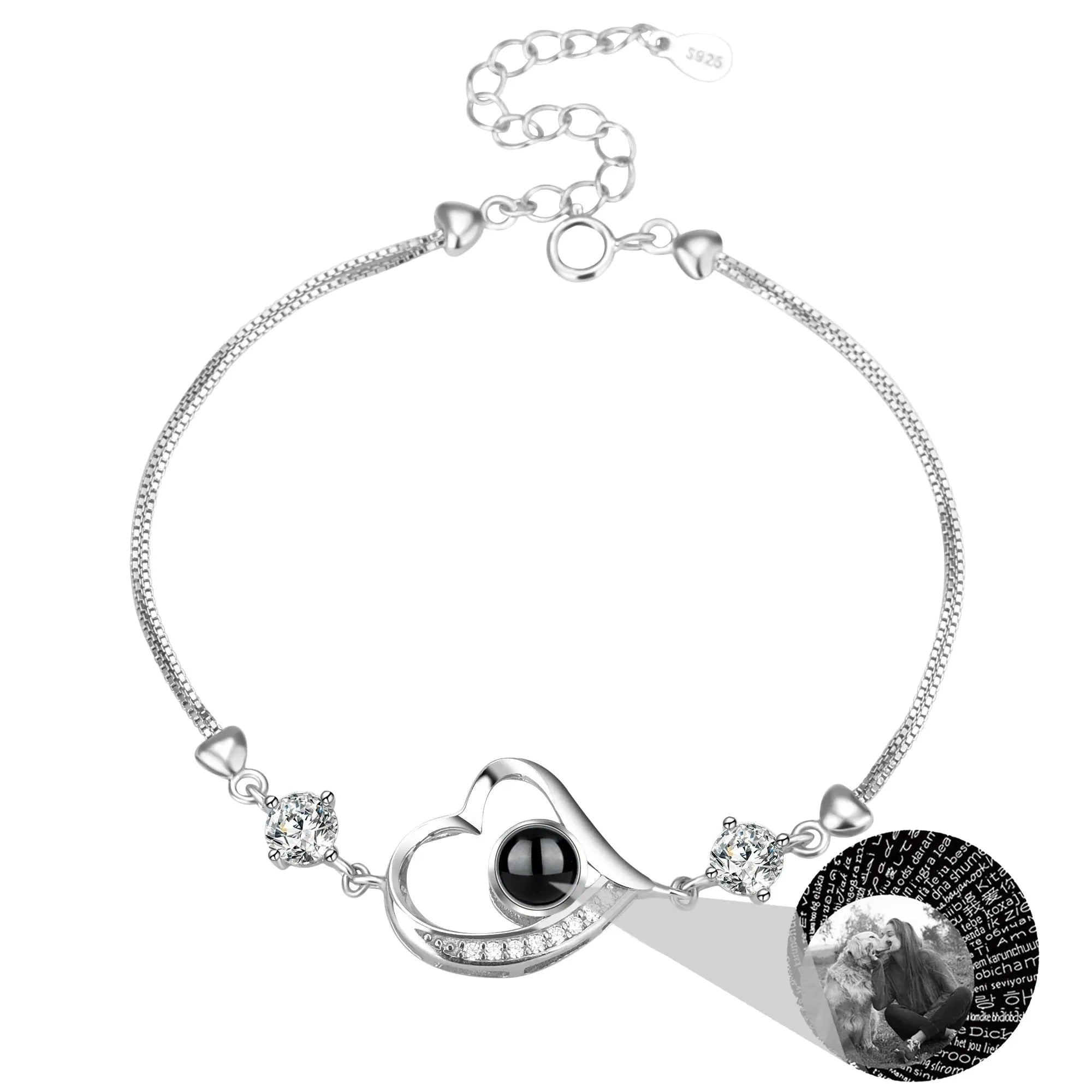 Customize Photo Name Projection Bracelet For Heart Chain Bracelets nowadaysfashion