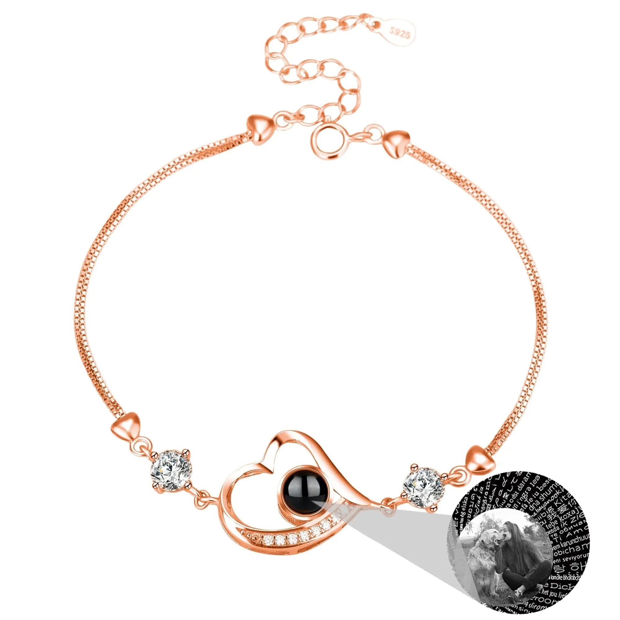 Customize Photo Name Projection Bracelet For Heart Chain Bracelets nowadaysfashion