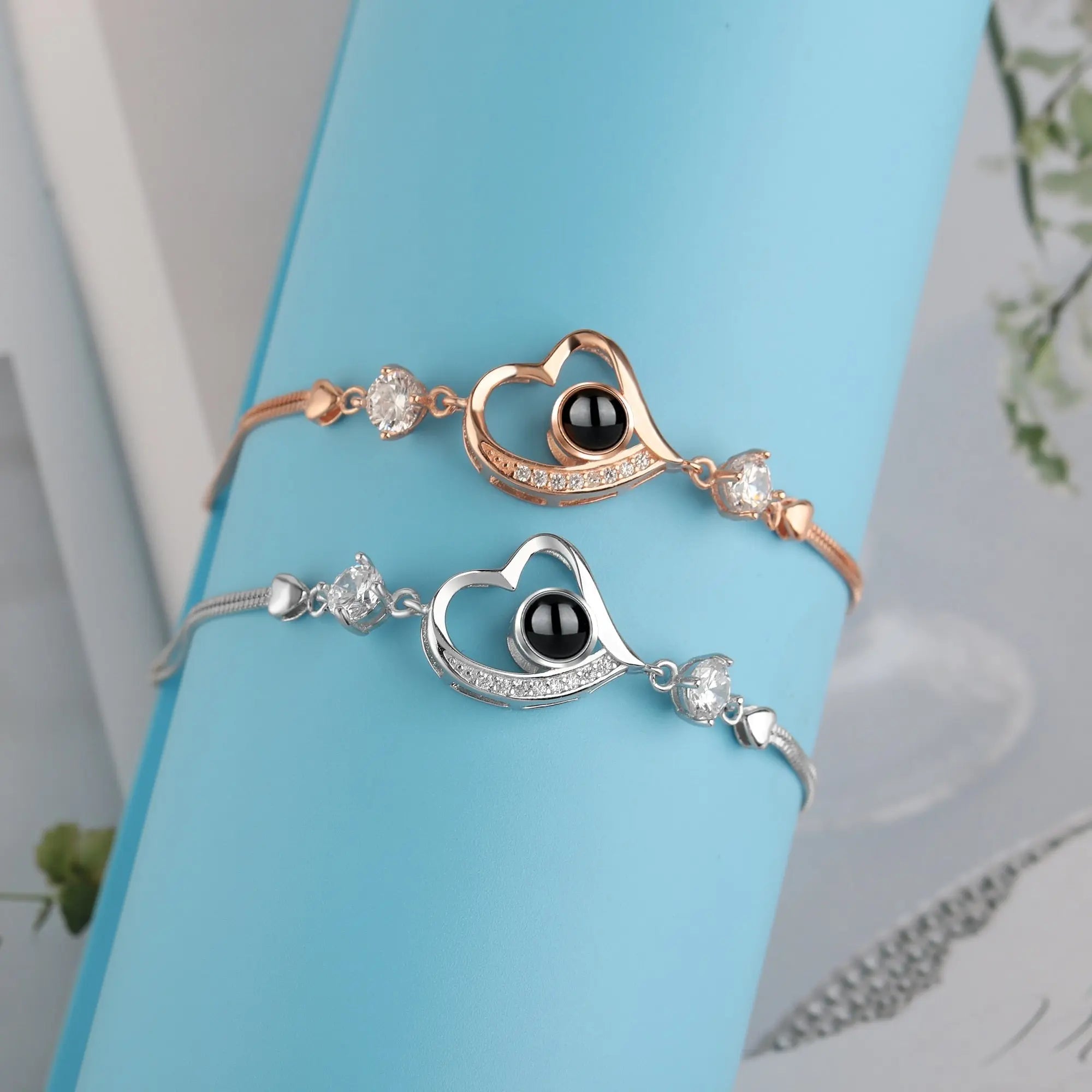 Customize Photo Name Projection Bracelet For Heart Chain Bracelets nowadaysfashion