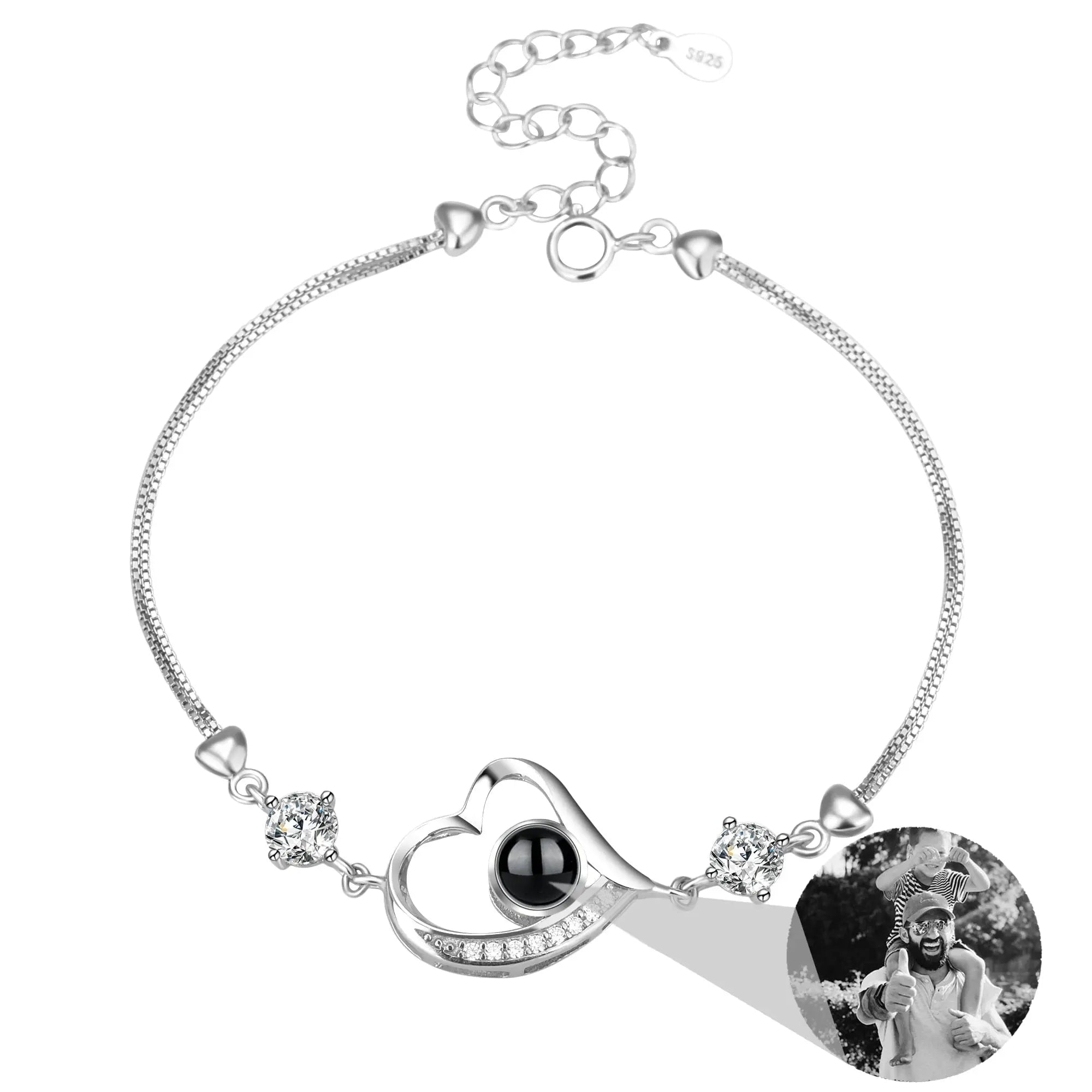 Customize Photo Name Projection Bracelet For Heart Chain Bracelets nowadaysfashion