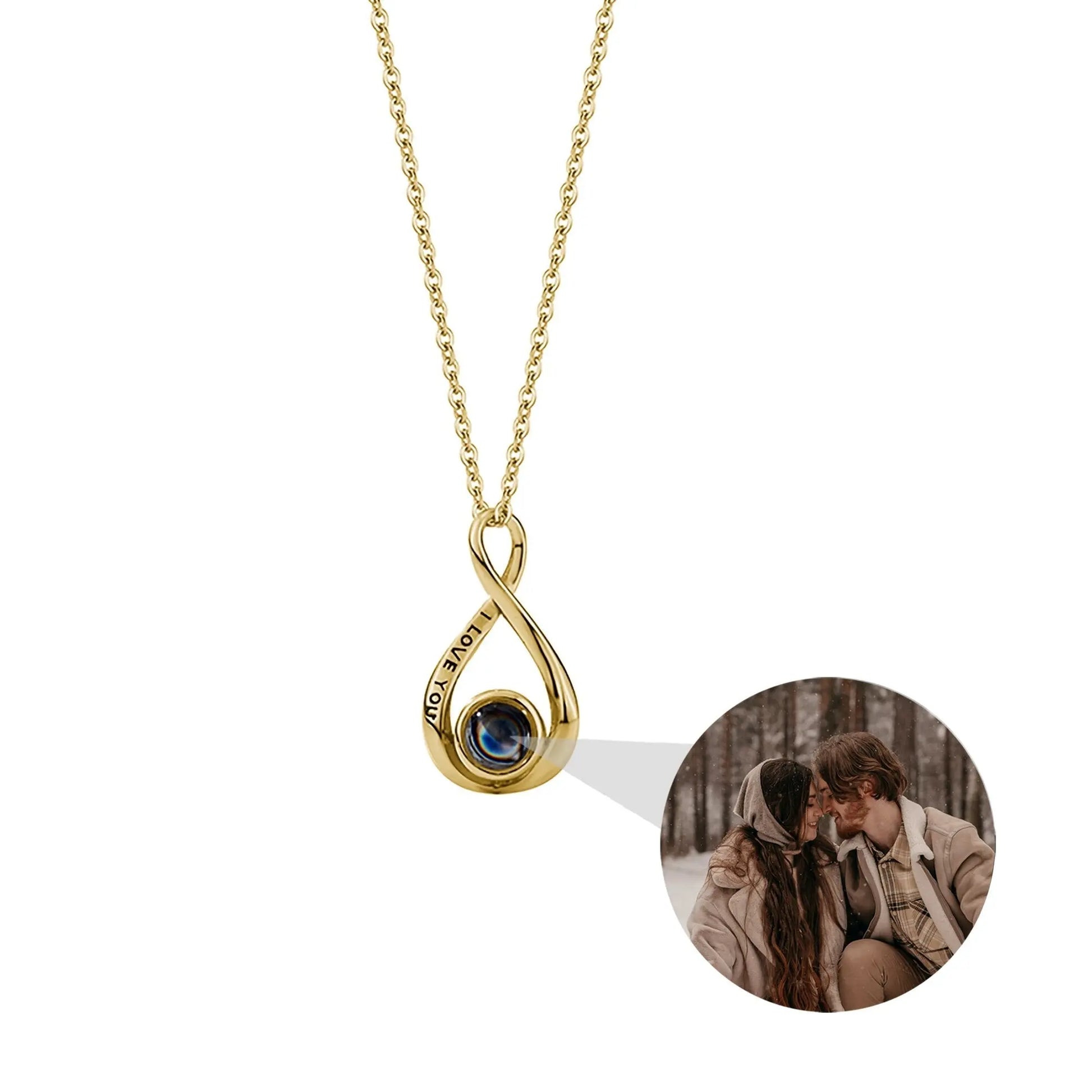 Customized 8-character Projection Necklace , Creative Photo Projection pendant - Blade & Thread