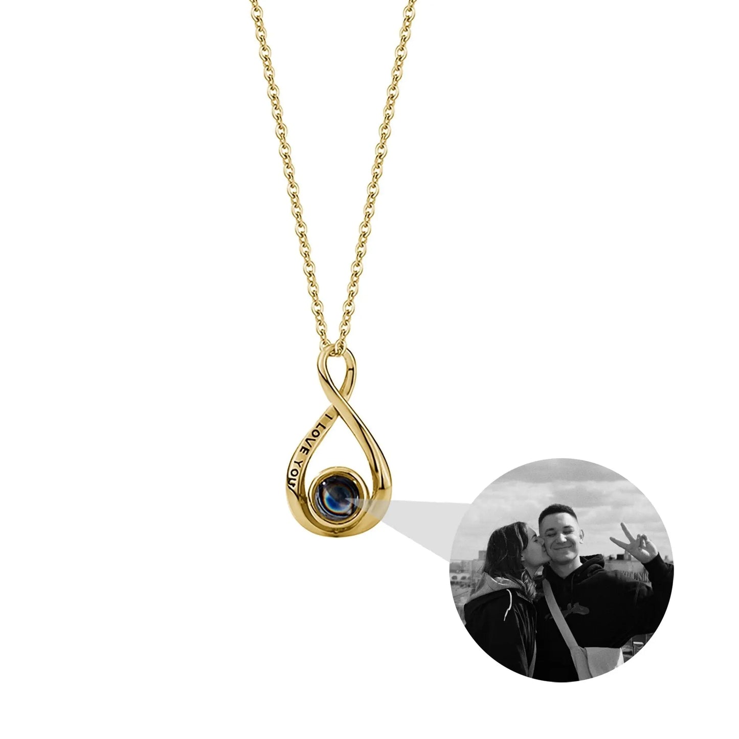 Customized 8-character Projection Necklace , Creative Photo Projection pendant - Blade & Thread