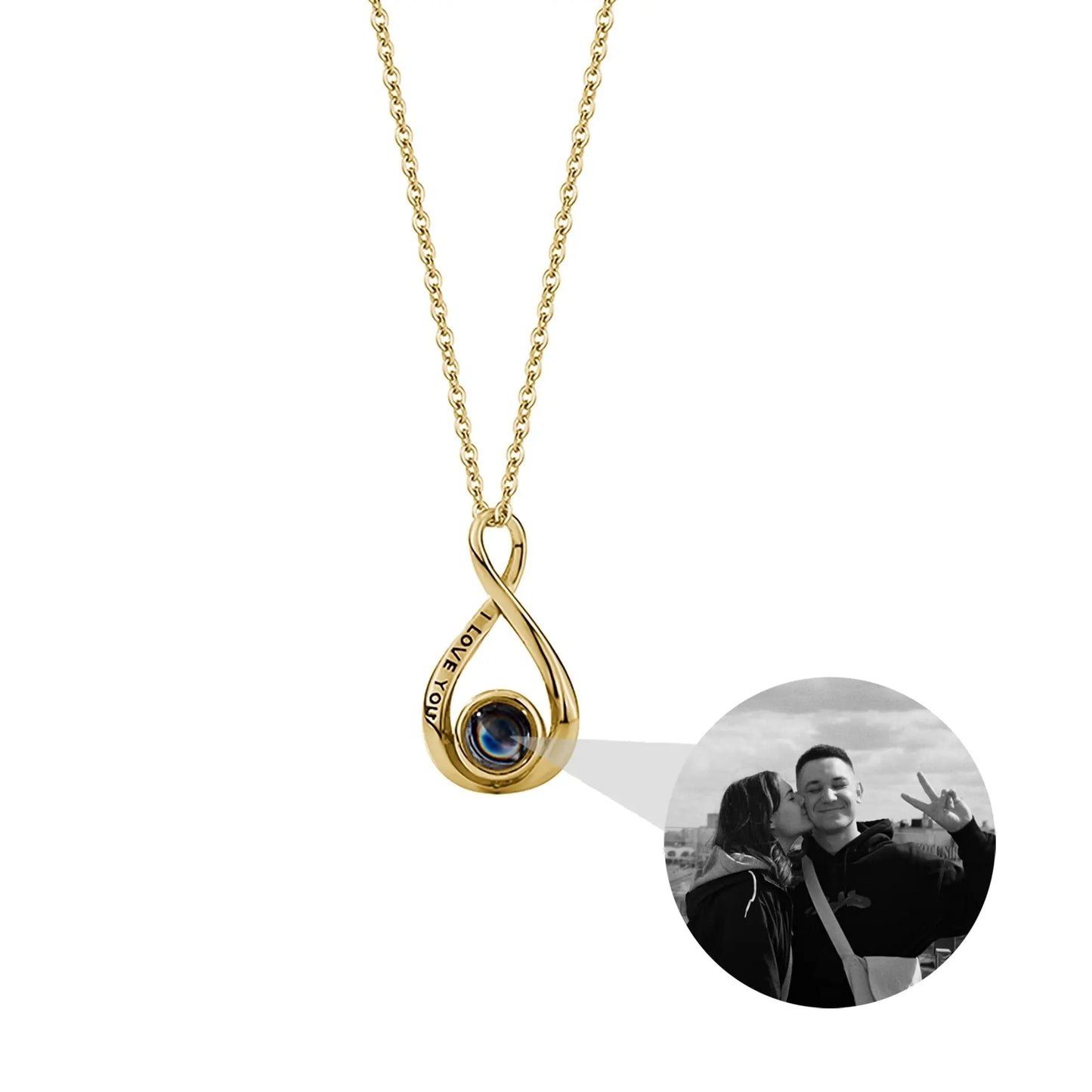 Customized 8-character Projection Necklace , Creative Photo Projection pendant - Blade & Thread